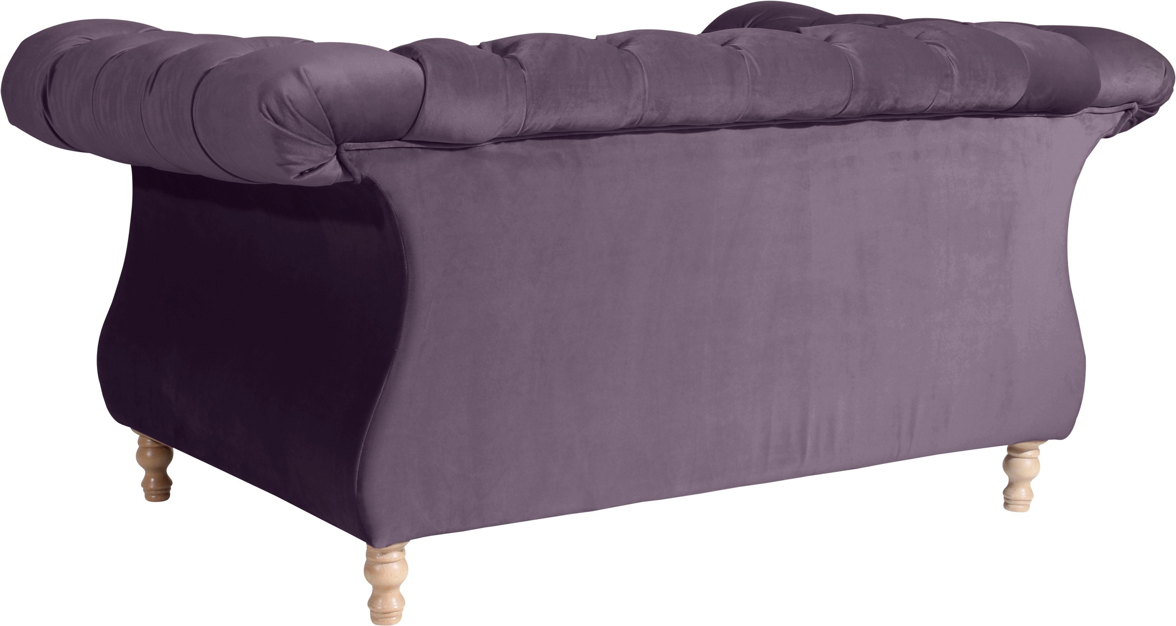 Max Winzer® Loveseat »Isabelle, Loungesessel«, mit Knopfheftung & gedrechselten Füßen in Buche natur, Breite 167 cm