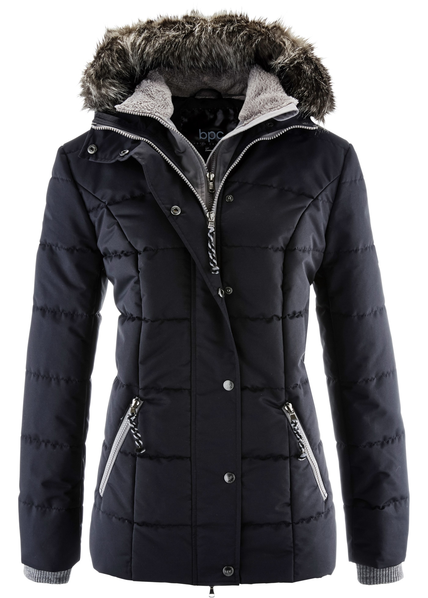 bonprix Winterjacke »Winterjacke in 2-in1 Optik« mit Kapuze Winterjacke in 2-in1 Optik