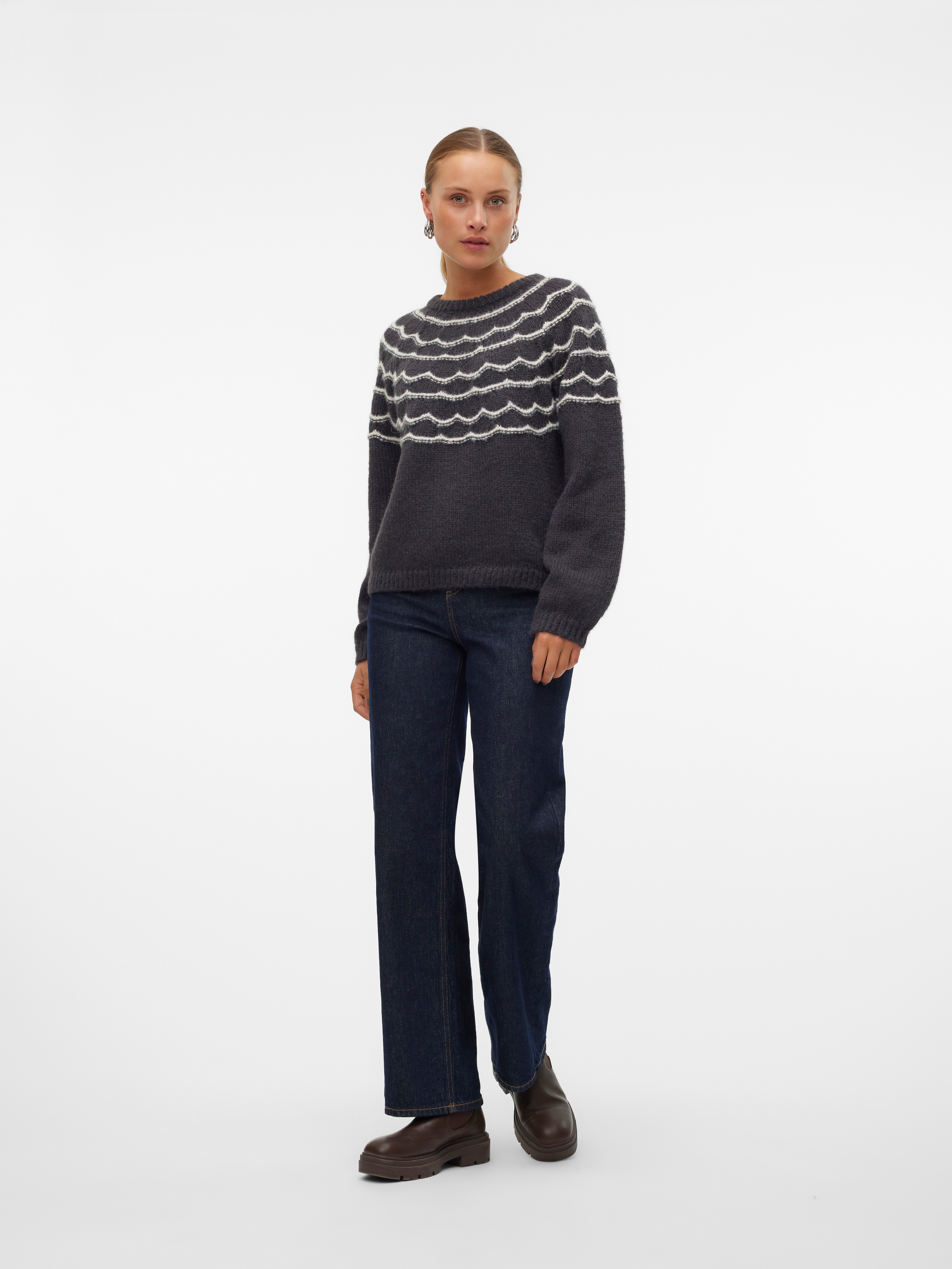 Vero Moda Rundhalspullover »VMCHARMAINE LS O-NECK PULLOVER GA BOO«