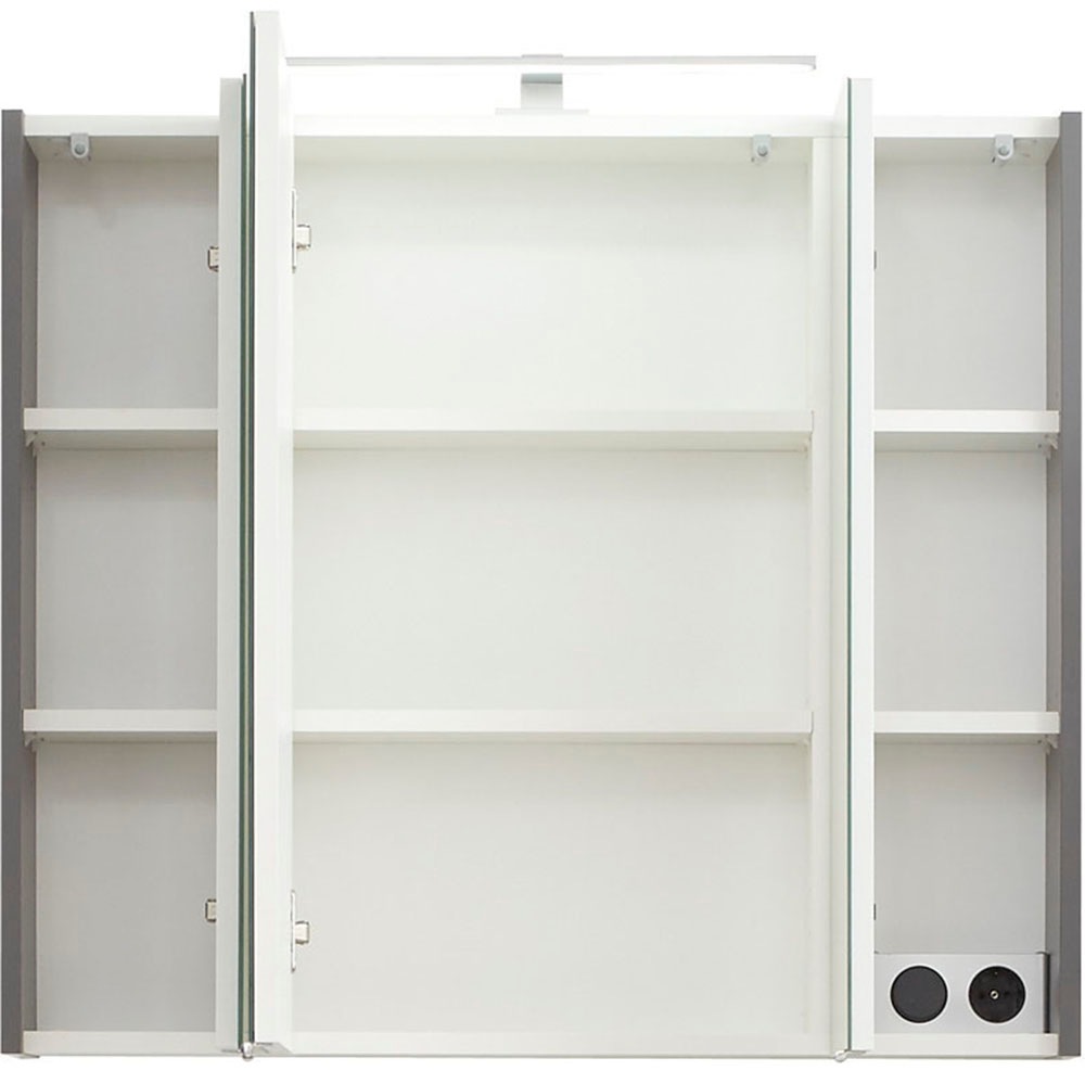 Saphir Badmöbel-Set »Quickset 3-teilig, Keramik-Waschtisch und LED-Spiegelschrank« 5 Stk. tlg.