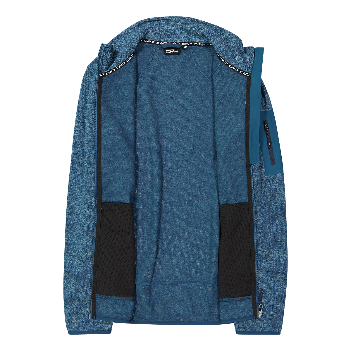 CMP Strickfleecejacke »MAN JACKET« ohne Kapuze mit hochschließendem Kragen, atmungsaktiv, wasserabweisend