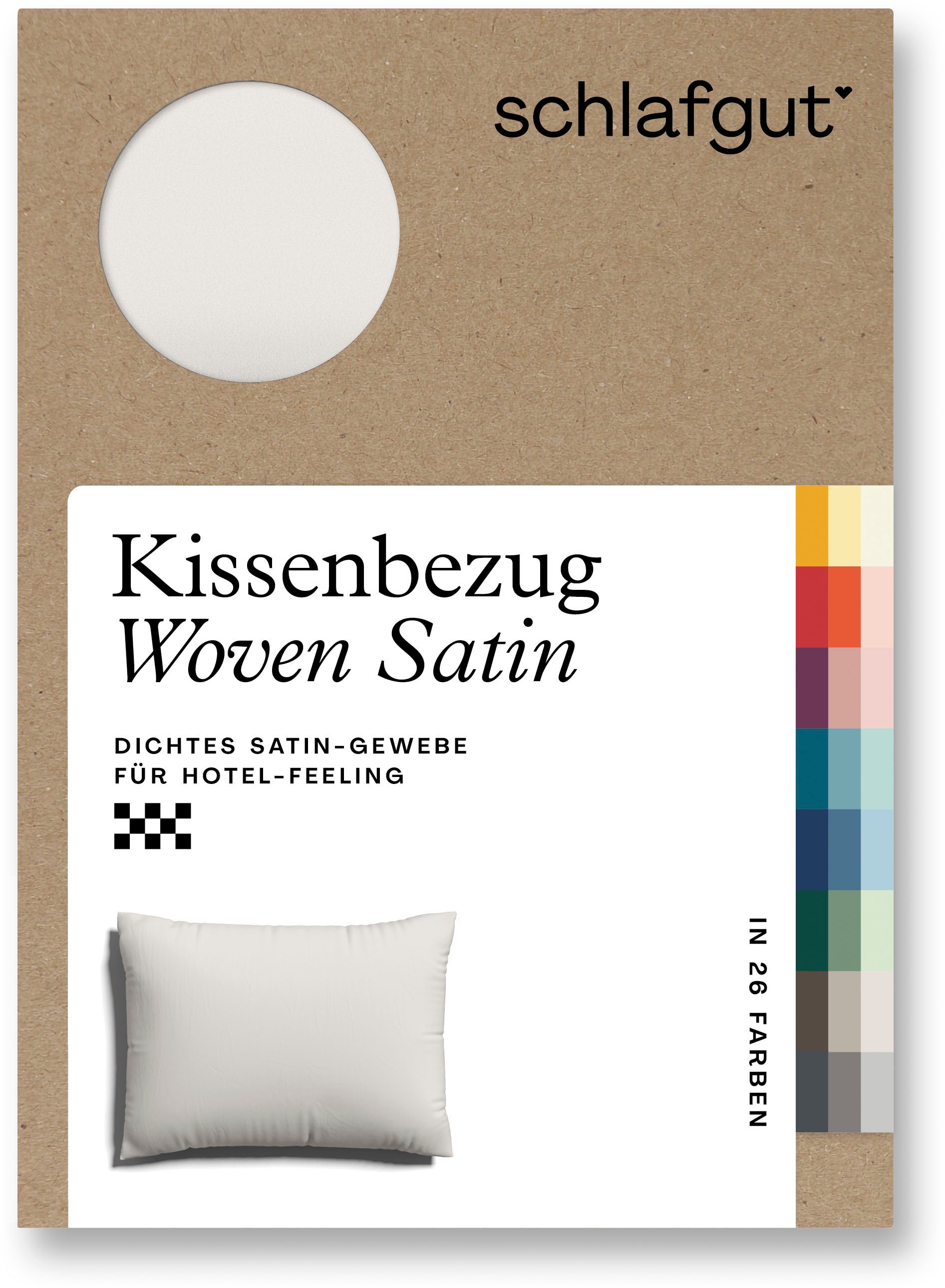 Schlafgut Kissenbezug »Woven Satin aus Mako-Baumwolle, langlebig, pflegeleicht, dicht gewebt«, (1 St.), Kissenhülle mit Reißverschluss, passender Bettbezug erhältlich