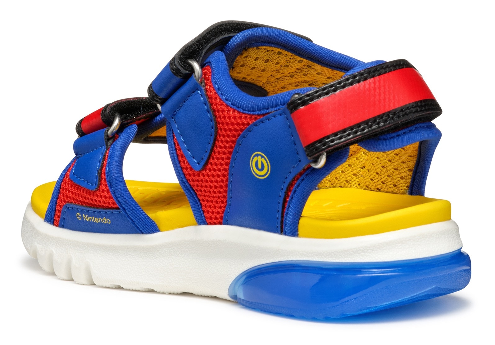 Geox Sandale »J SANDAL CIBERDRON B Blinkschuh«, Klettschuh in buntem Design mit Super Mario Motiv und Blinkfunktion