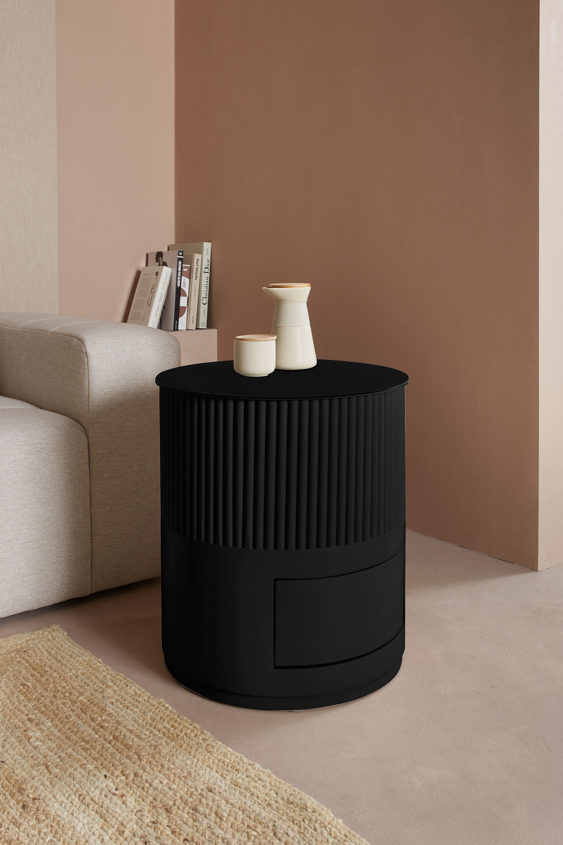 LeGer Home by Lena Gercke Beistelltisch »Novalee«, 1 Schublade, Stauraum, Lamellen-Optik