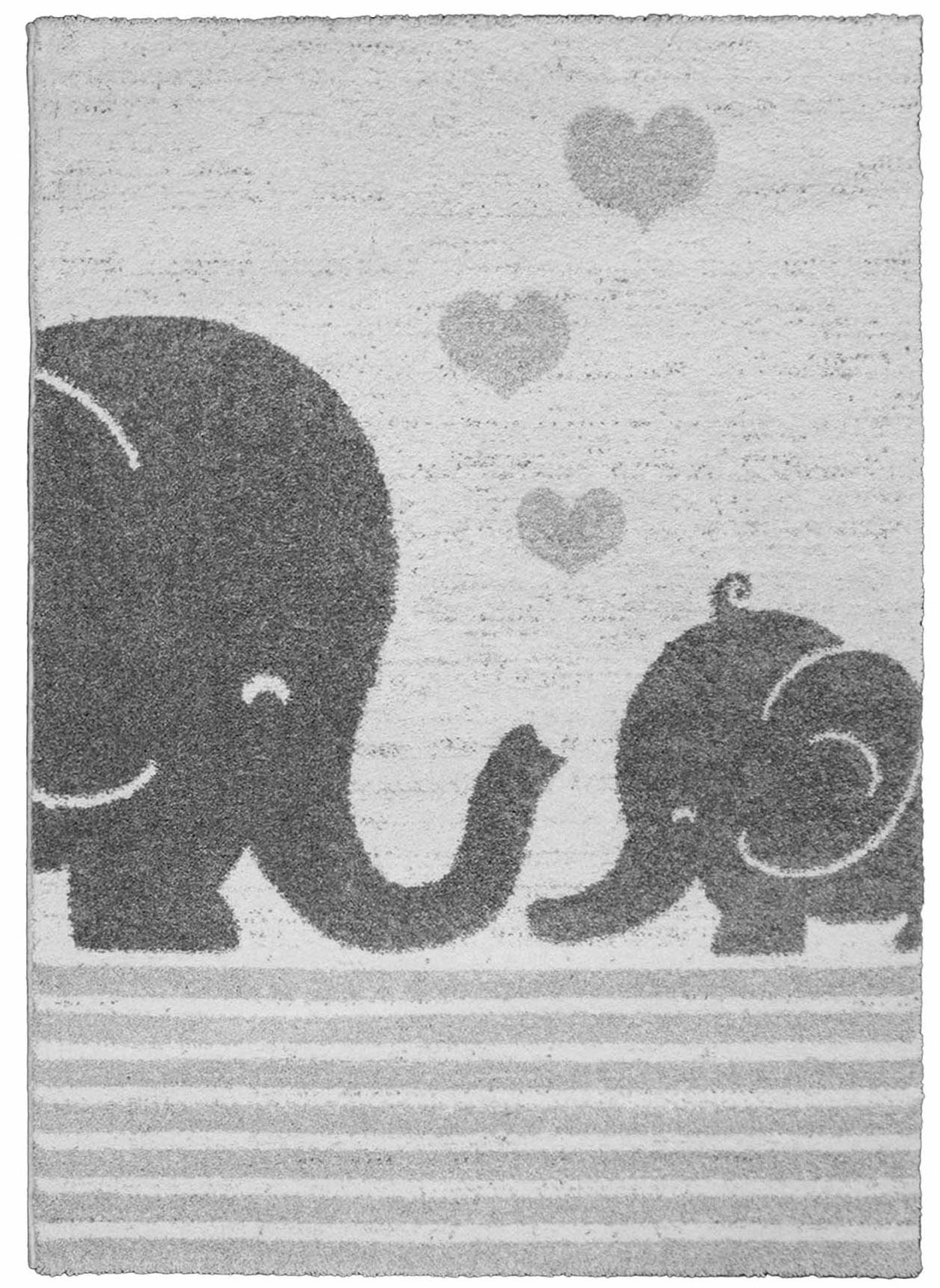 Primaflor-Ideen in Textil Kinderteppich »SOFT - Little Elephant«, rechteckig, 17,5 mm Höhe, Kurzflor, Motiv Elefanten, Kinderzimmer