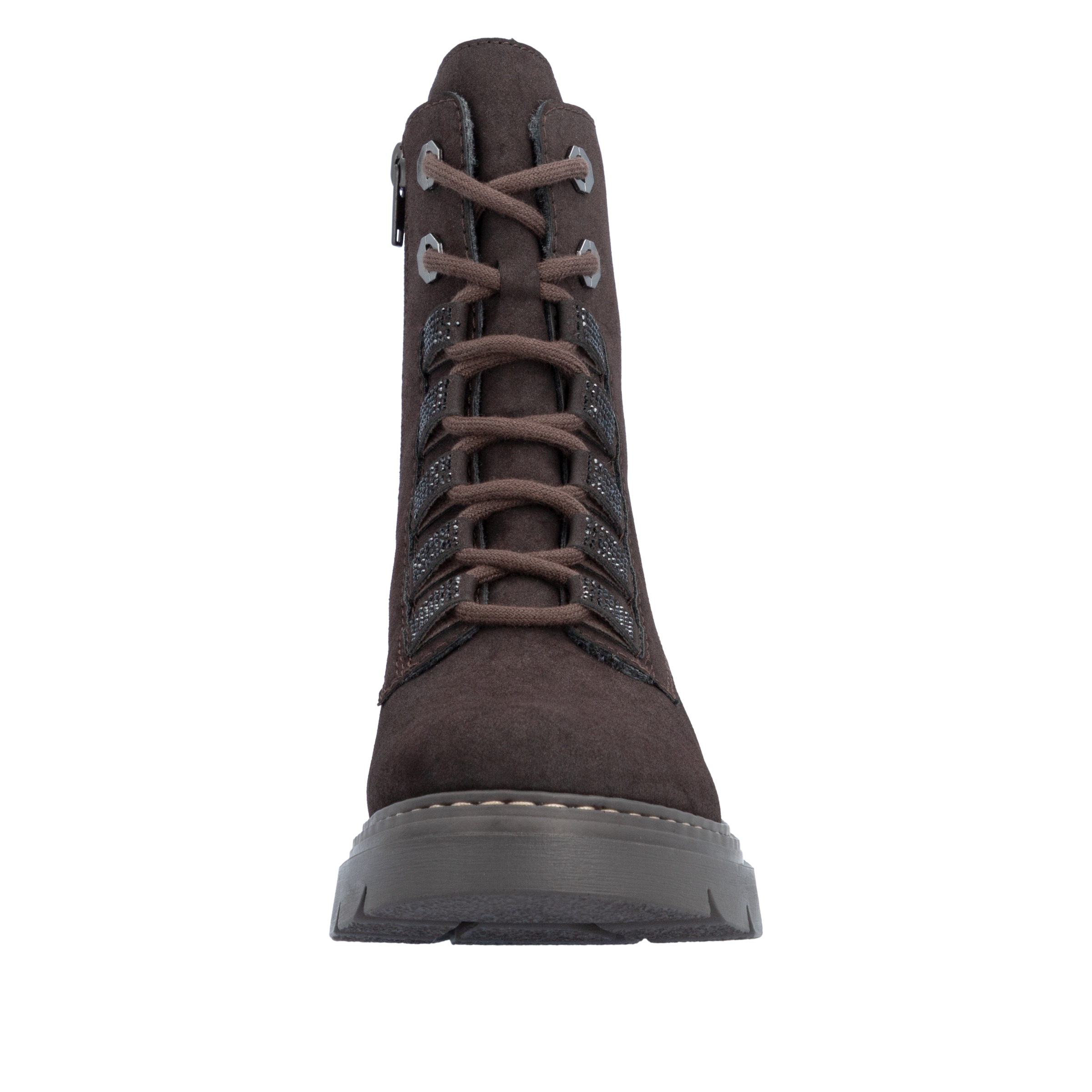 Rieker Schnürstiefelette  Schnürboots, Herbststiefelette mit Glitzersteinchen