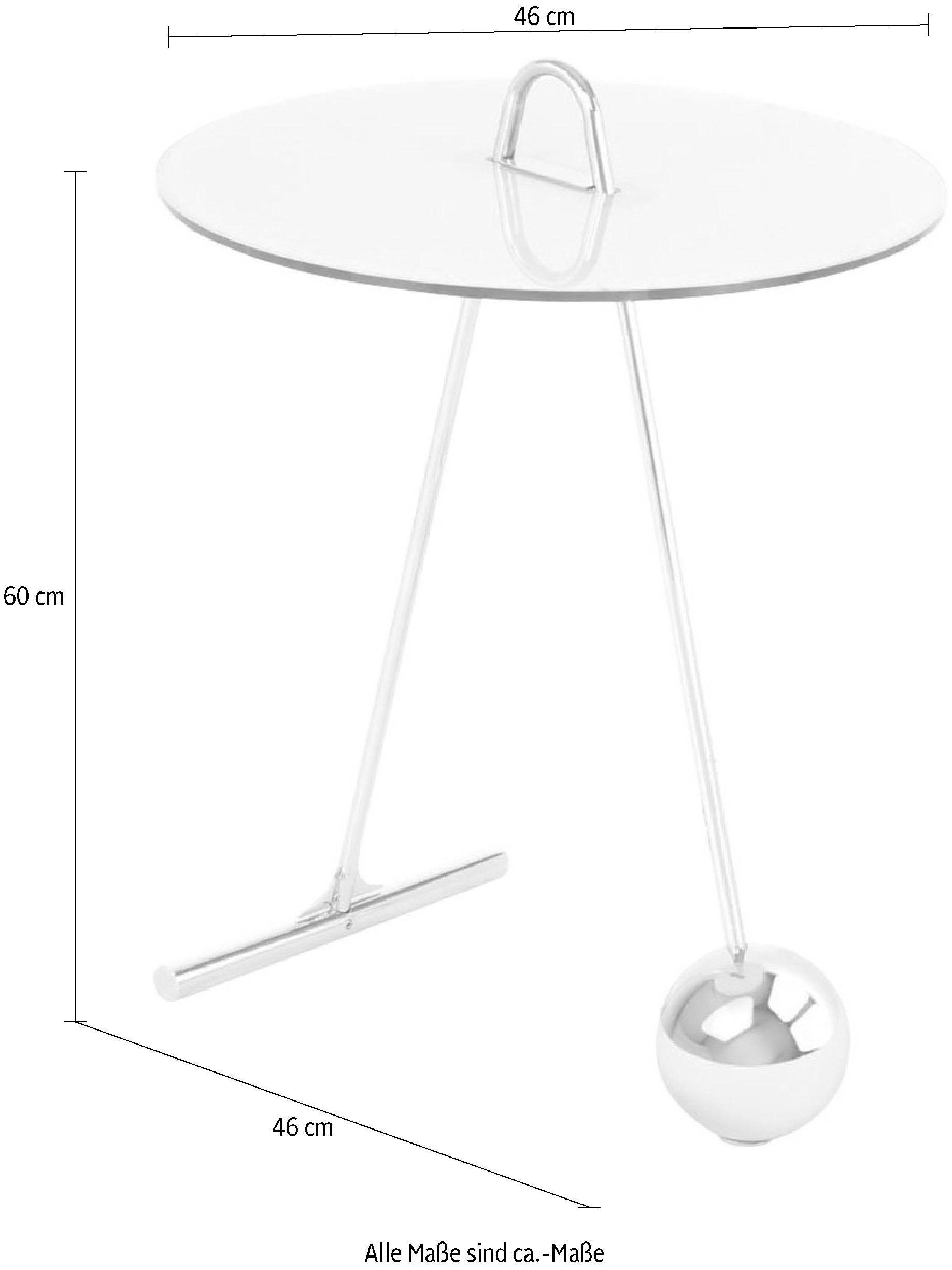 Kayoom Beistelltisch »Pendulum 525, mit runder Tischplatte«, (1 St.), Marmoroptik, Gestell im Pendel-Design, praktisch tragbar