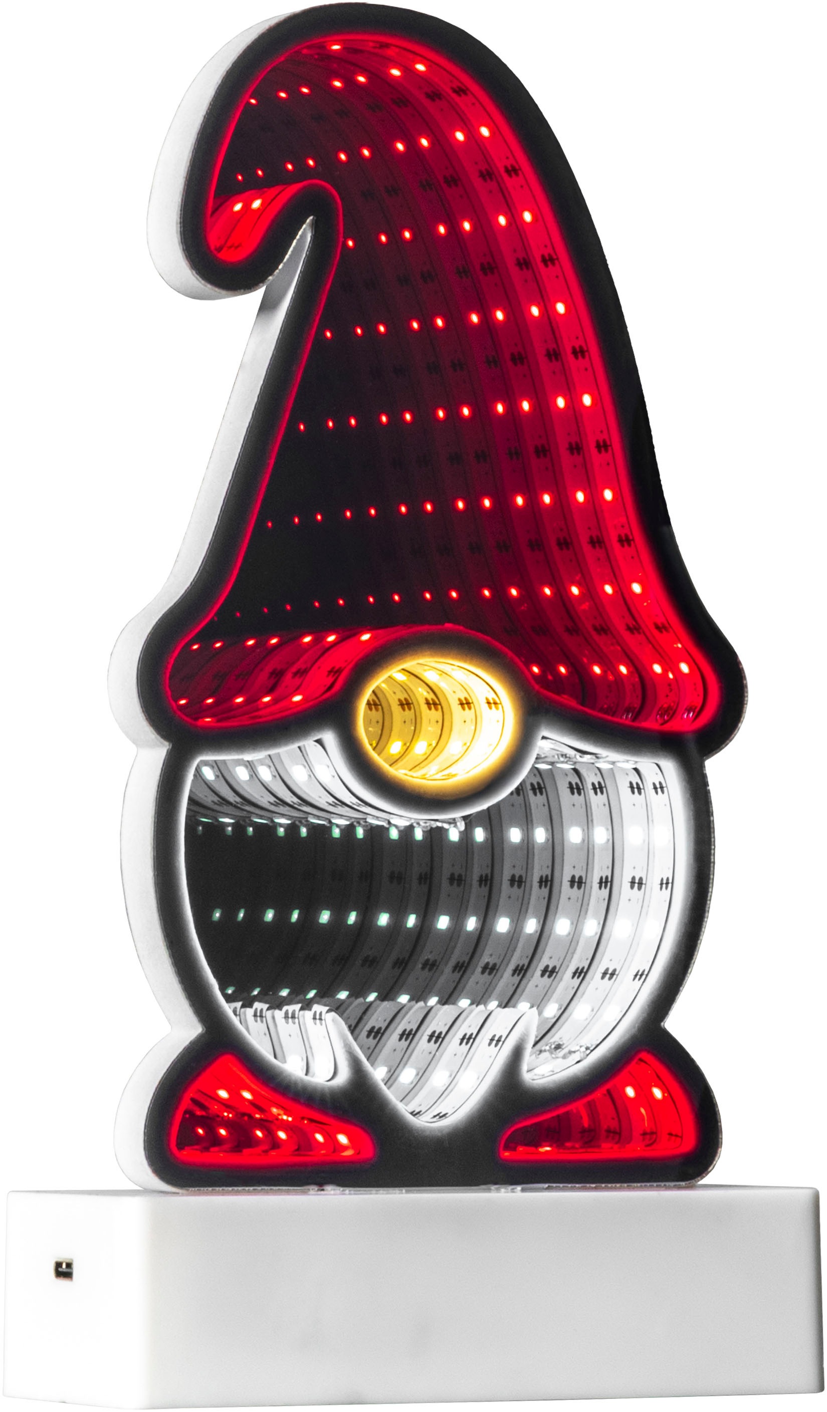 OTTO home LED Dekofigur »LED-Wichtel Evvina« LED-Modul Warmweiß Infinity Effekt, Weihnachtsdeko für Innen, beidseitig beleuchte