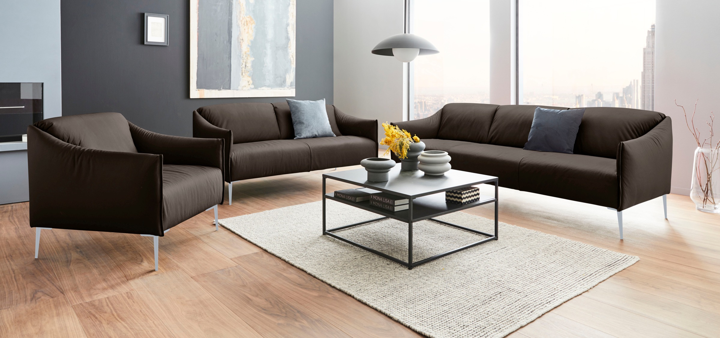 W.SCHILLIG 2,5-Sitzer »sally« mit Metallfüßen in Silber matt, Breite 174 cm