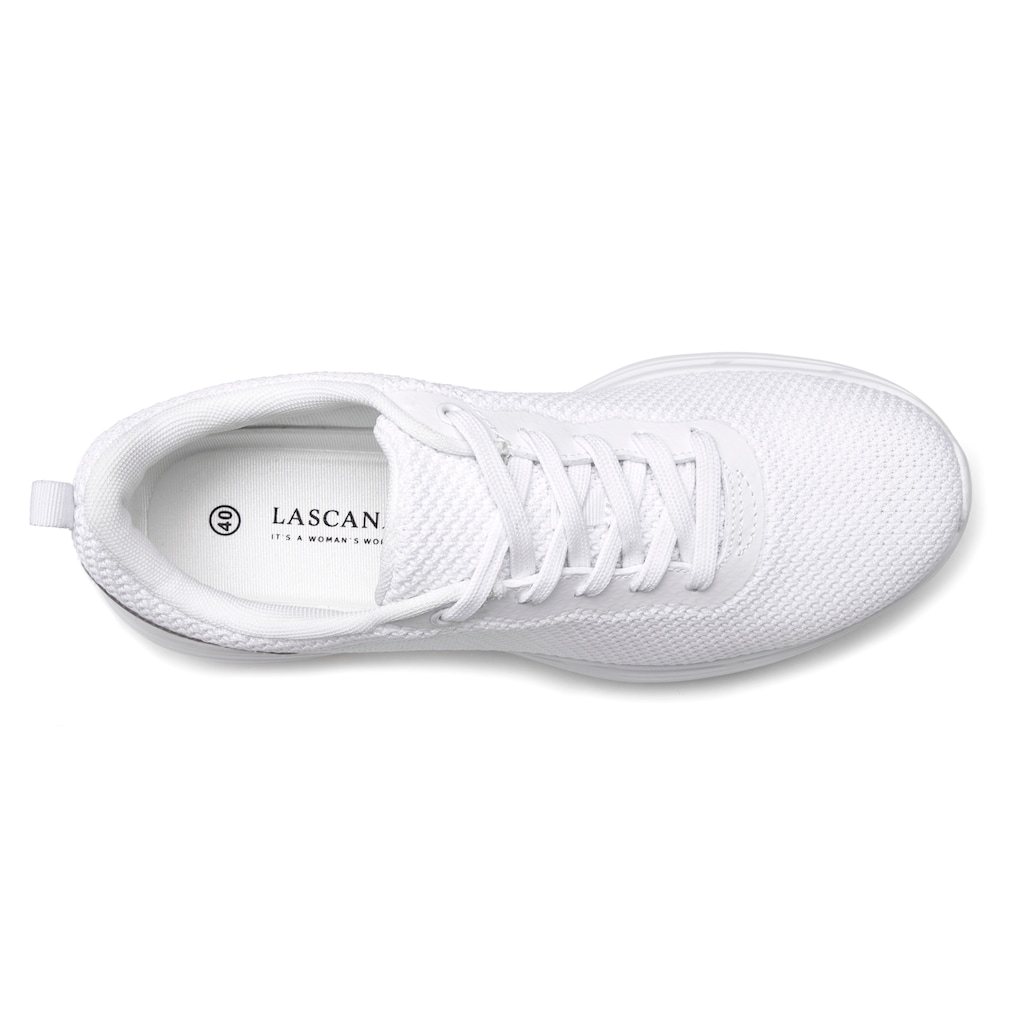 LASCANA Sneaker »Freizeitschuh, Halbschuh,«, Schnürhalbschuh, ultraleicht, softe herausnehmbare Innensohle VEGAN