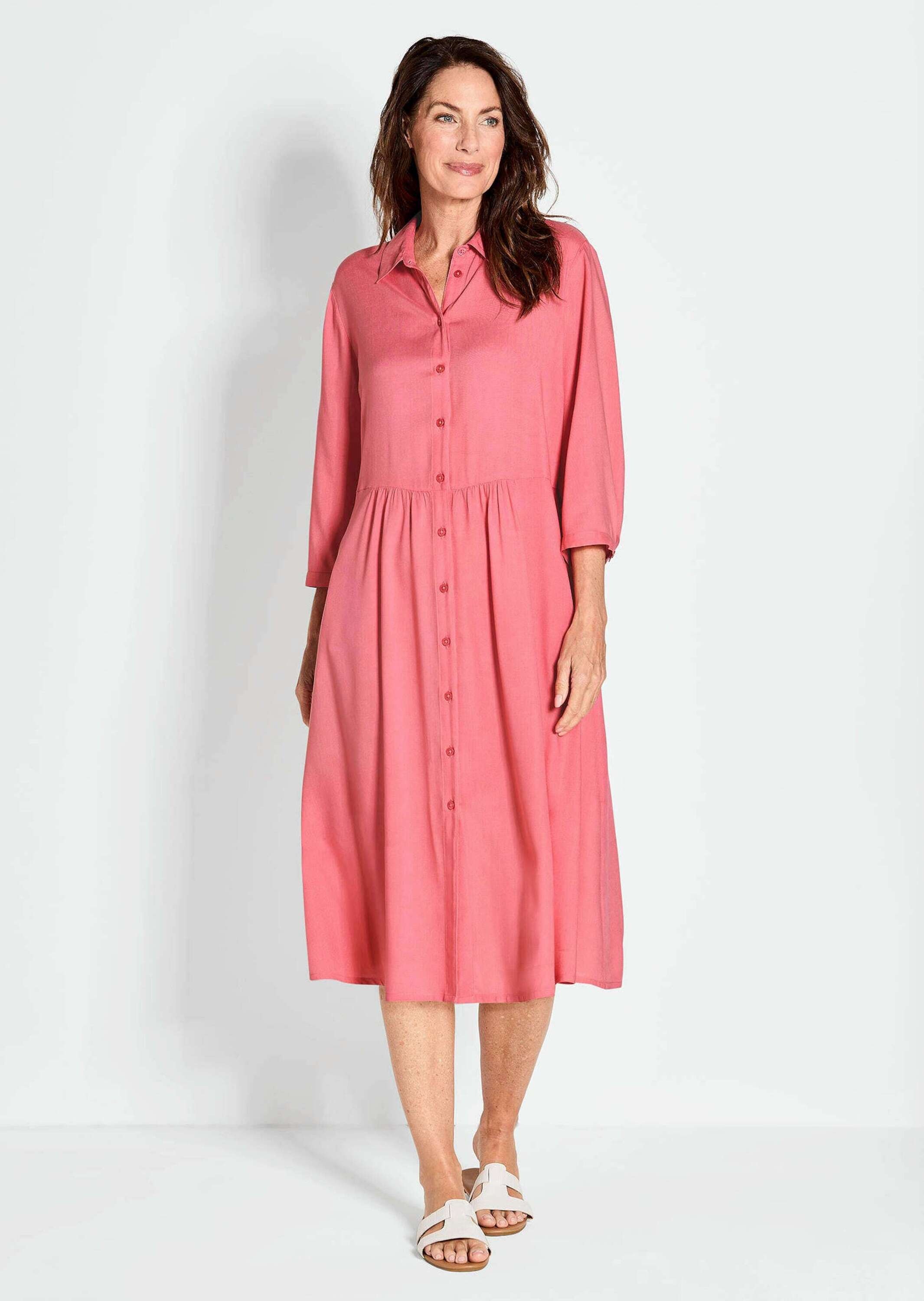 GOLDNER Sommerkleid »Luftiges Hemdkleid mit Knopfleiste, Midi«