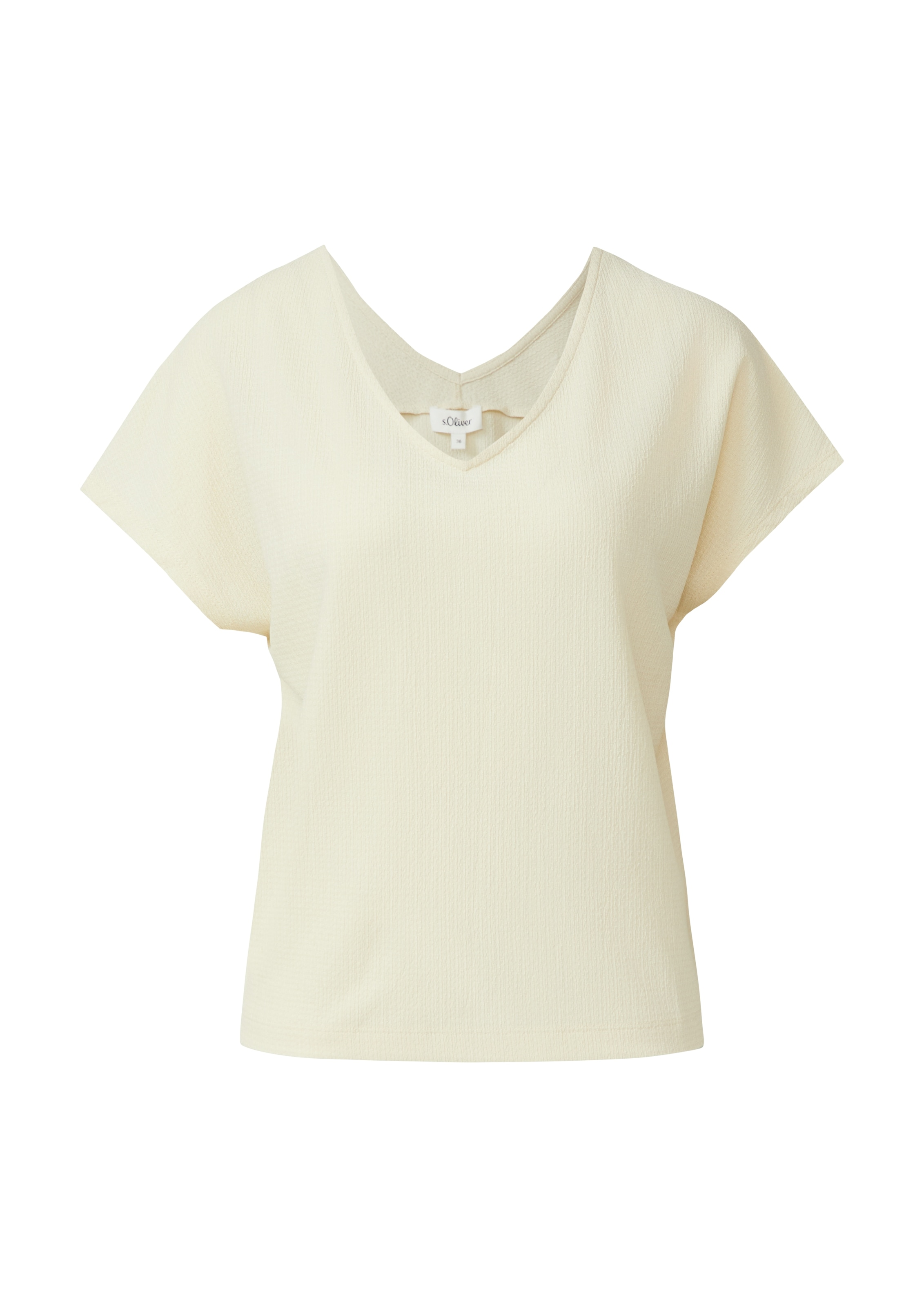 s.Oliver Kurzarmshirt Sommershirt mit V-Ausschnitt
