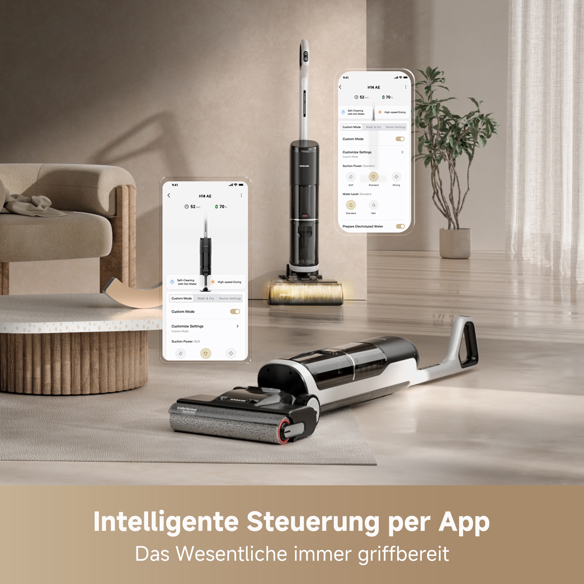 Dreame Nass-Trocken-Sauger »Dreame H14 Pro mit 18.000 Pa Saugkraft« Flexible und gründliche 180° Reinigung , schnelle Trocknung der Bürste