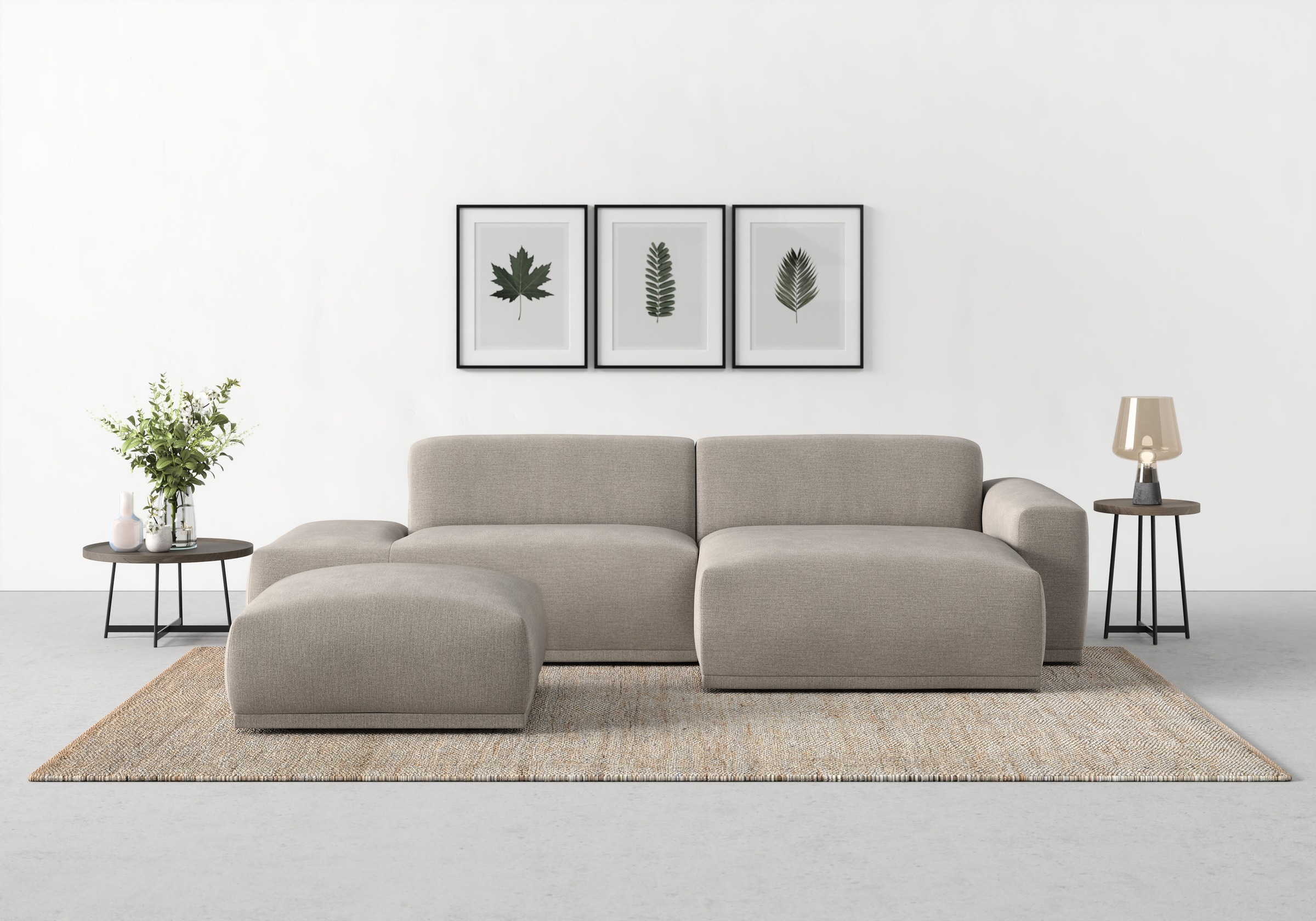 TRENDMANUFAKTUR Hocker »Braga, mit hochwertigem Kaltschaum, quadratisch, in Cord erhältlich«, (1 St.), moderner Polsterhocker, 85/42/85 cm (B/H/T)
