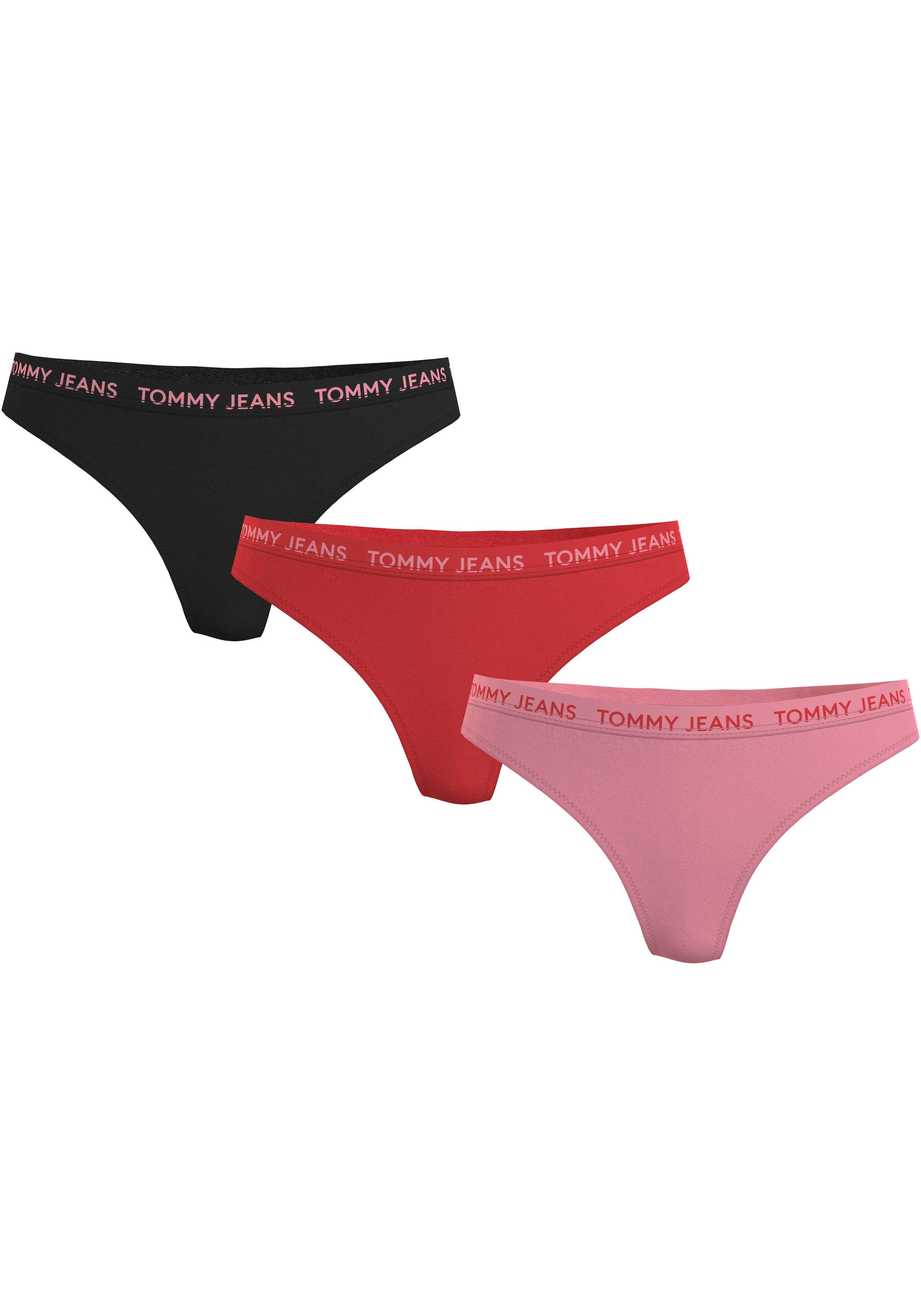 Slip »3P HIGH RISE THONG«, (Packung, 3er), mit Logo-Elastikbund