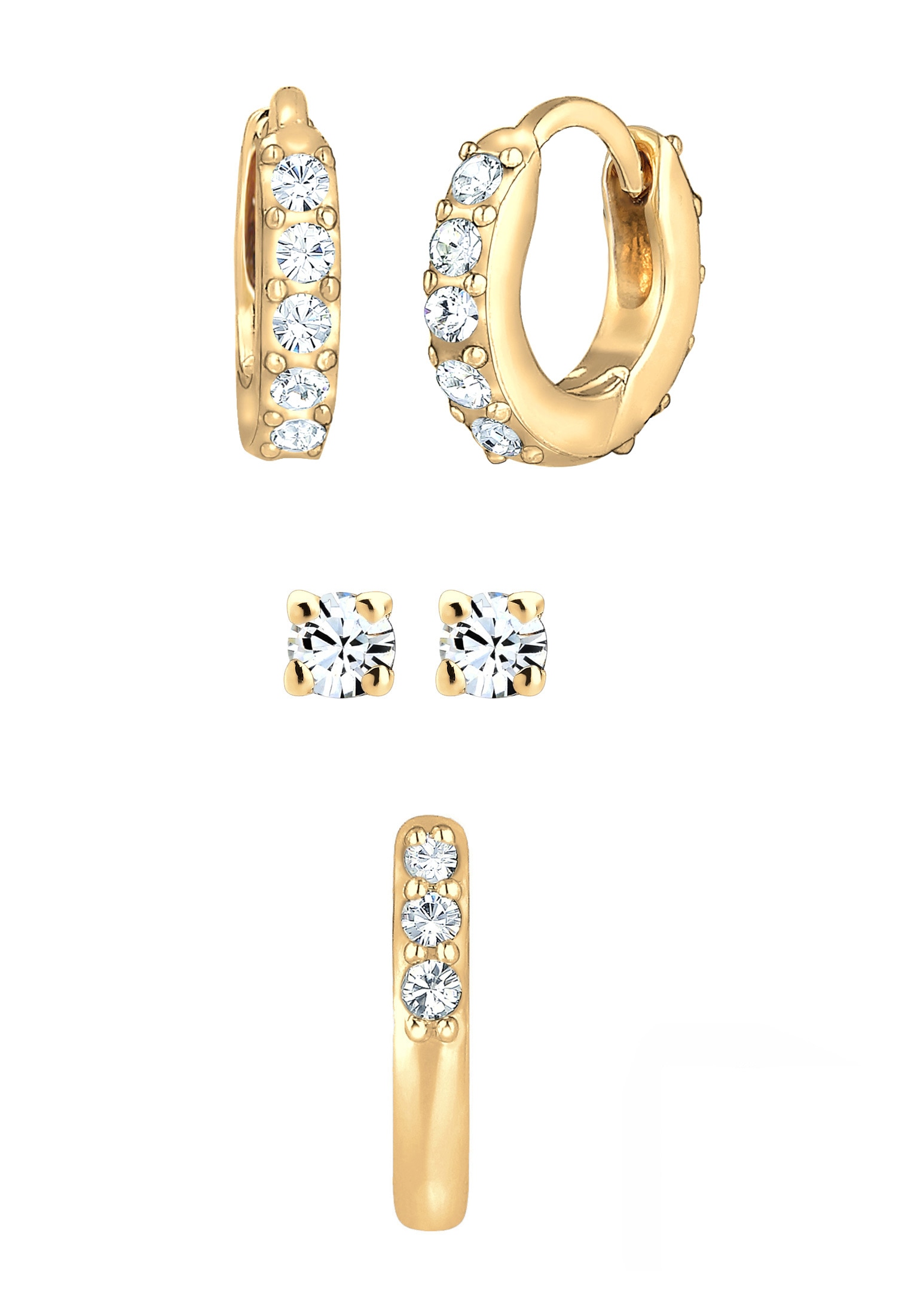 Elli Ohrstecker-Set »Ohrringe 3er Set 925 Silber, mit Kristallen von Swarovski®«