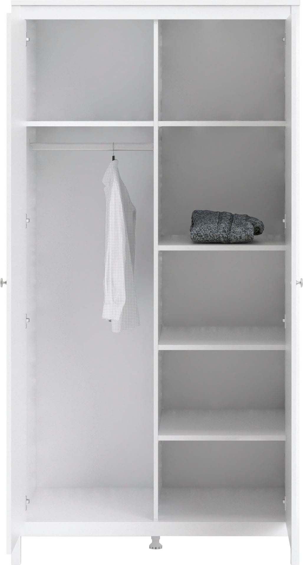 Home affaire Kleiderschrank »Madrid, Drehtürenschrank, Aufbewahrung Kasten Schrank Stauraum«, 2türiger Schrank mit 5 Einlegeböden und Kleiderstange, Breite 102 cm