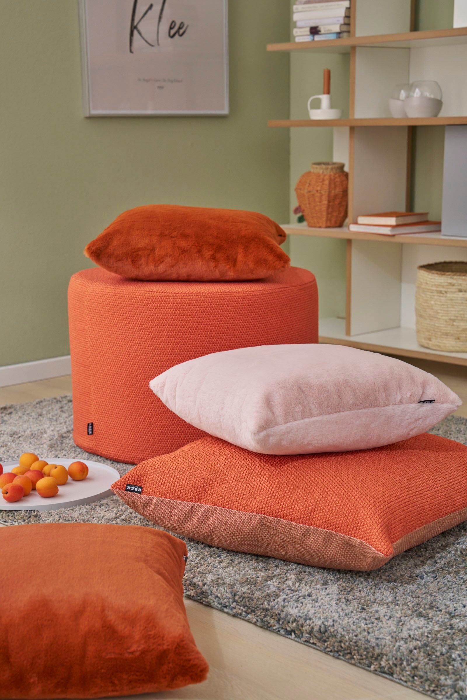 H.O.C.K. Dekokissen »Plushy« samtweich, kuschelig, inkl. Füllung, Bezug mit Reißverschluss