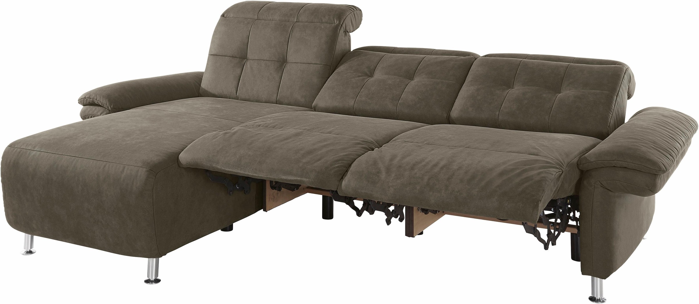 Places of Style Ecksofa »Manhattan L-Form«, 2 Sitze mit elektrischer Relaxfunktion, verstellbare Armlehnen