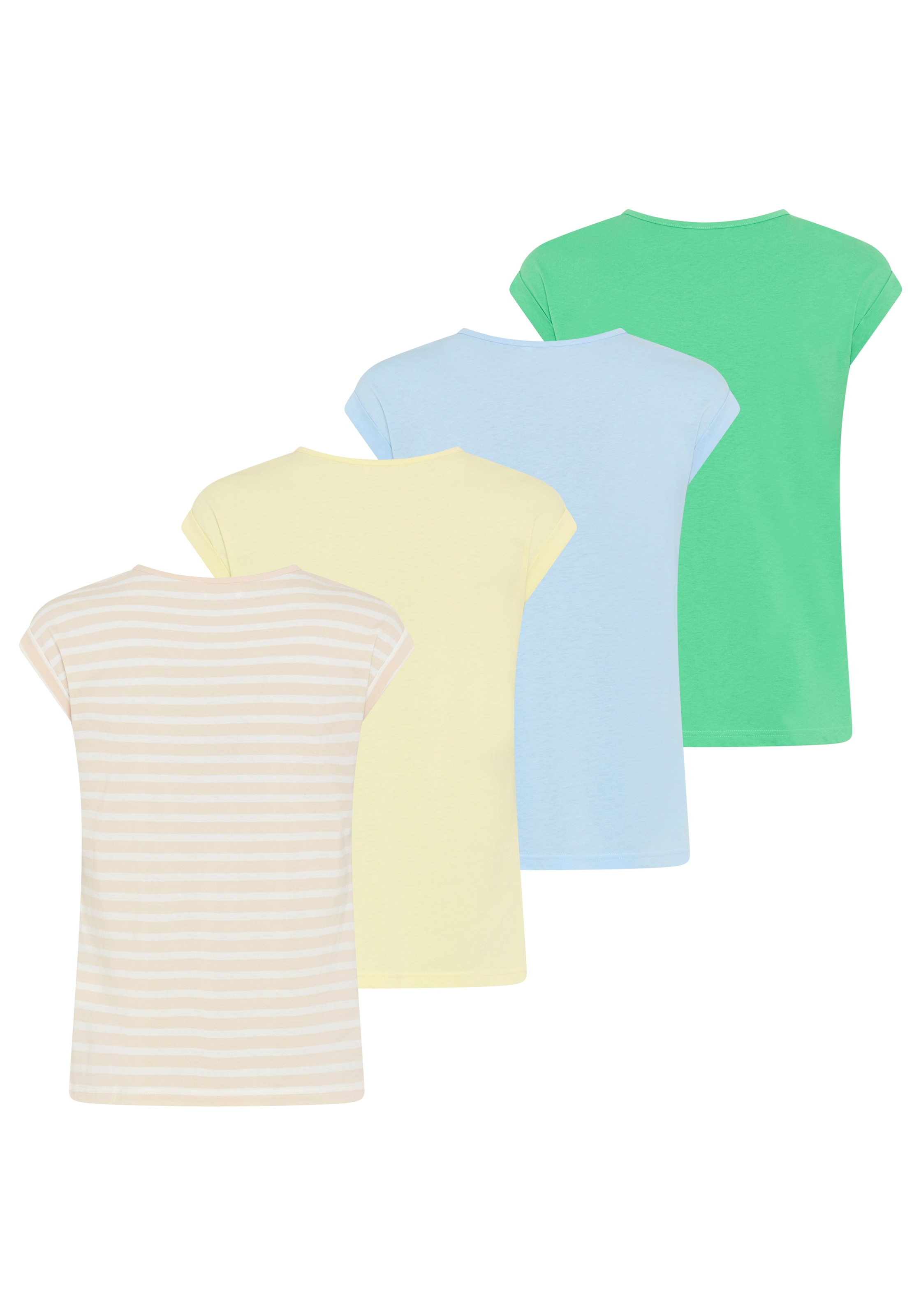Boysen's T-Shirt »im vielseitigen Basic-Stil aus weichem Jersey für hohen Komfort« 4er-Pack,  figurumspielende Passform, Rundhalsausschnitt