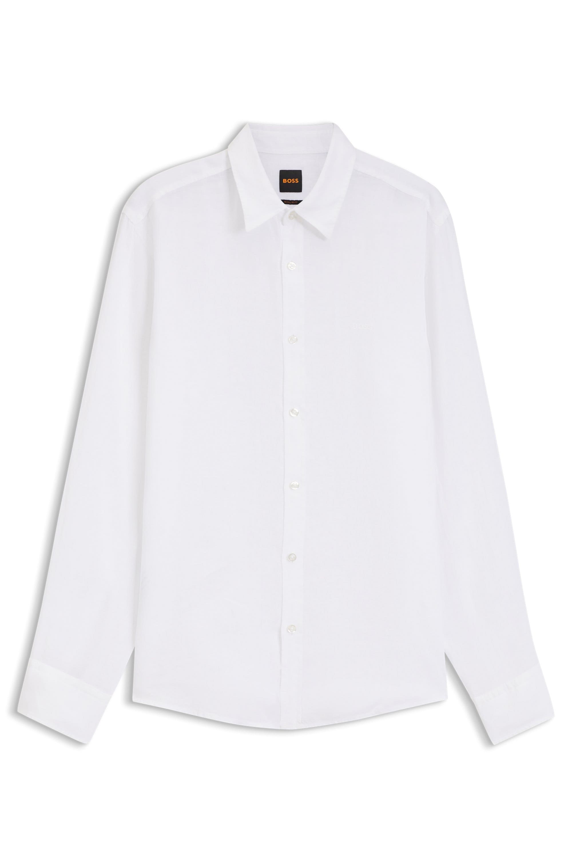 BOSS ORANGE Leinenhemd »Relegant 6 M« Kentkragen, reines Leinen, Regular Fit