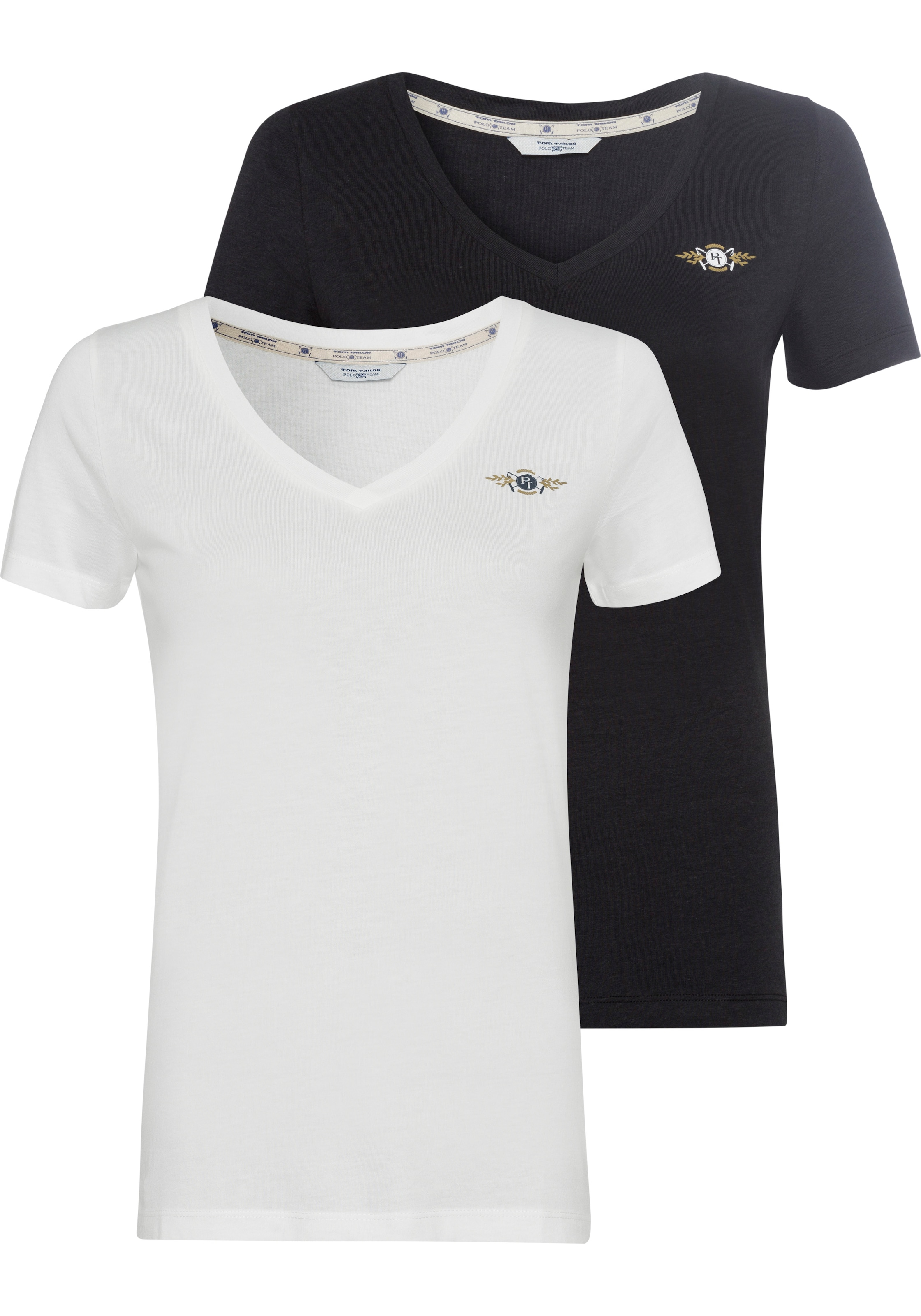 TOM TAILOR Polo Team T-Shirt, (Packung, modischen im OTTO bestellen farblich Doppelpack tlg., 2er-Pack), bei 2