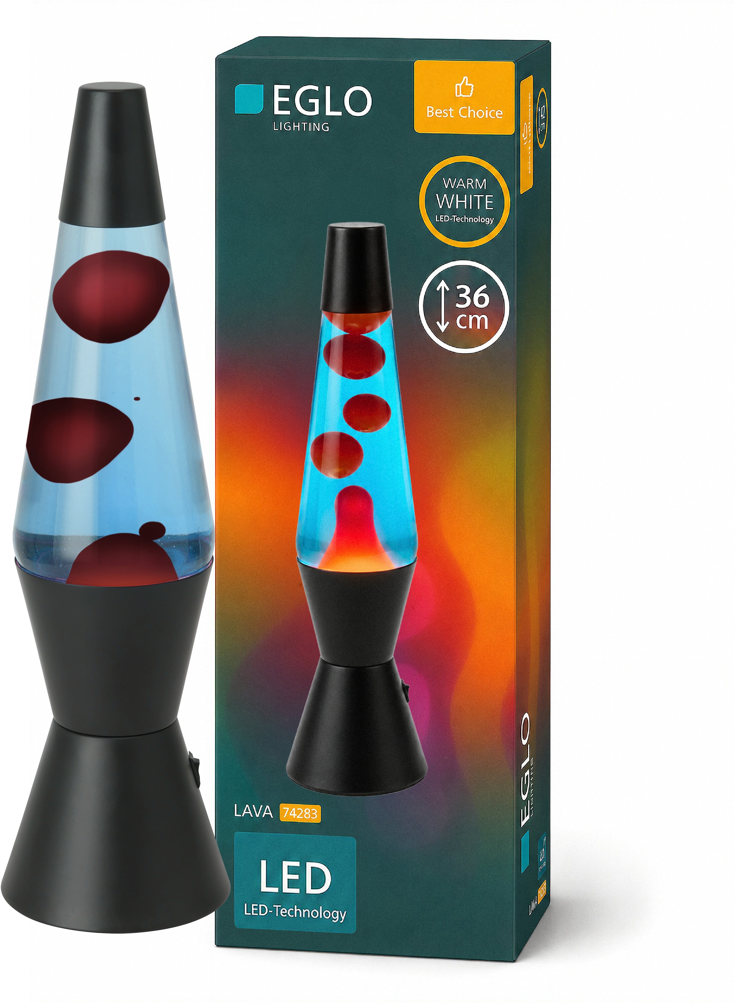 EGLO LED Tischleuchte »LAVA« LED-Modul 1 Stk. LED Lavalampe Lava, Deko Lampe Wassersäule, Retro Lavaleuchte