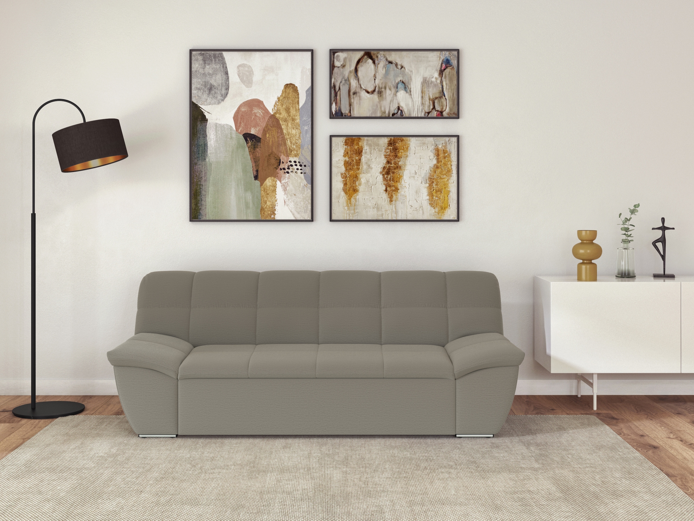 DOMO collection 2-Sitzer »SPLASH Breite 211 cm, moderne Sitz- und Rückensteppung, komfortabel« flache Armlehnen zum Entspannen
