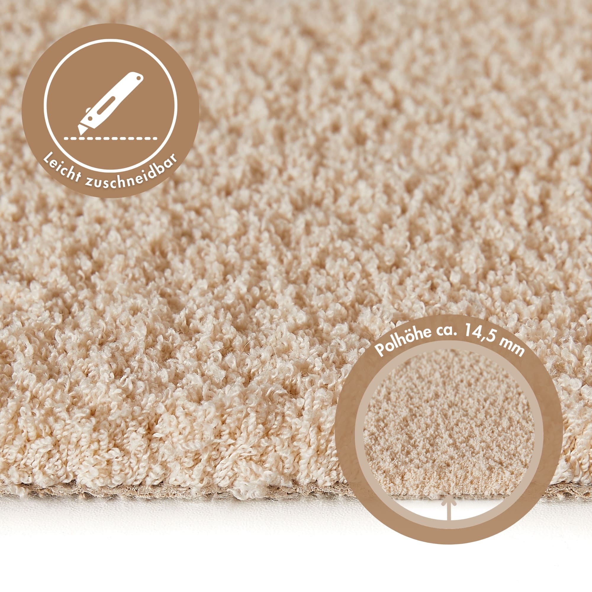 Andiamo Teppichboden »Softness, Velours, Made in Belgium«, rechteckig, 17 mm Höhe, Uni Farben, Breite 400 cm, besonders weich, Wohnzimmer, Schlafzimmer