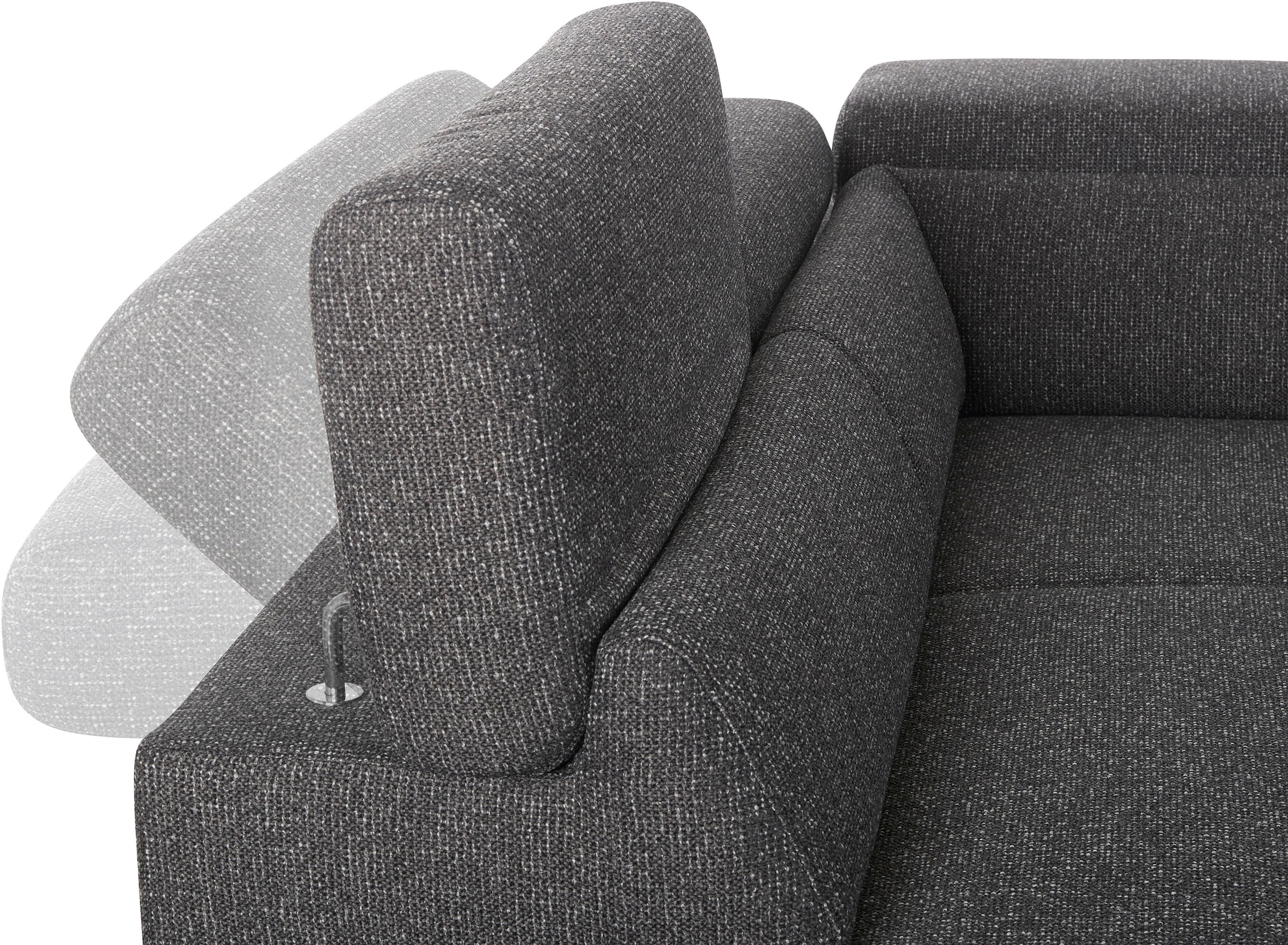 W.SCHILLIG Ecksofa »finn, Designsofa mit tollem Sitzkomfort, bequem, L-Form«, German Design Award 2016, Fußgestell Nussbaum natur, Breite 281 cm