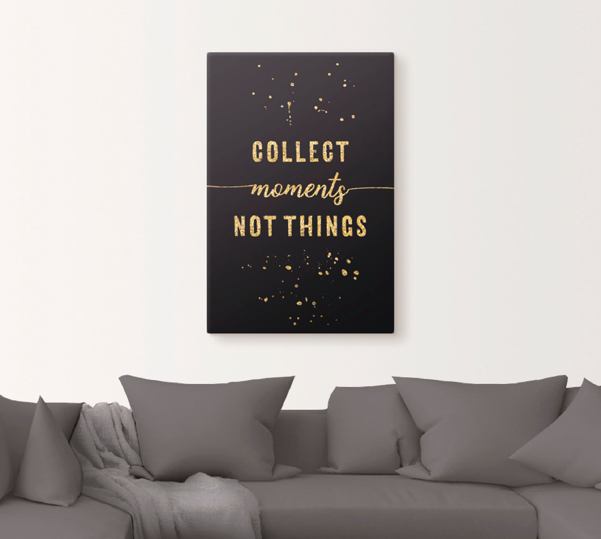 Artland Wandbild »GOLD Sammle Momente, keine Dinge«, Sprüche & Texte, (1 St.), als Leinwandbild, Poster in verschied. Größen