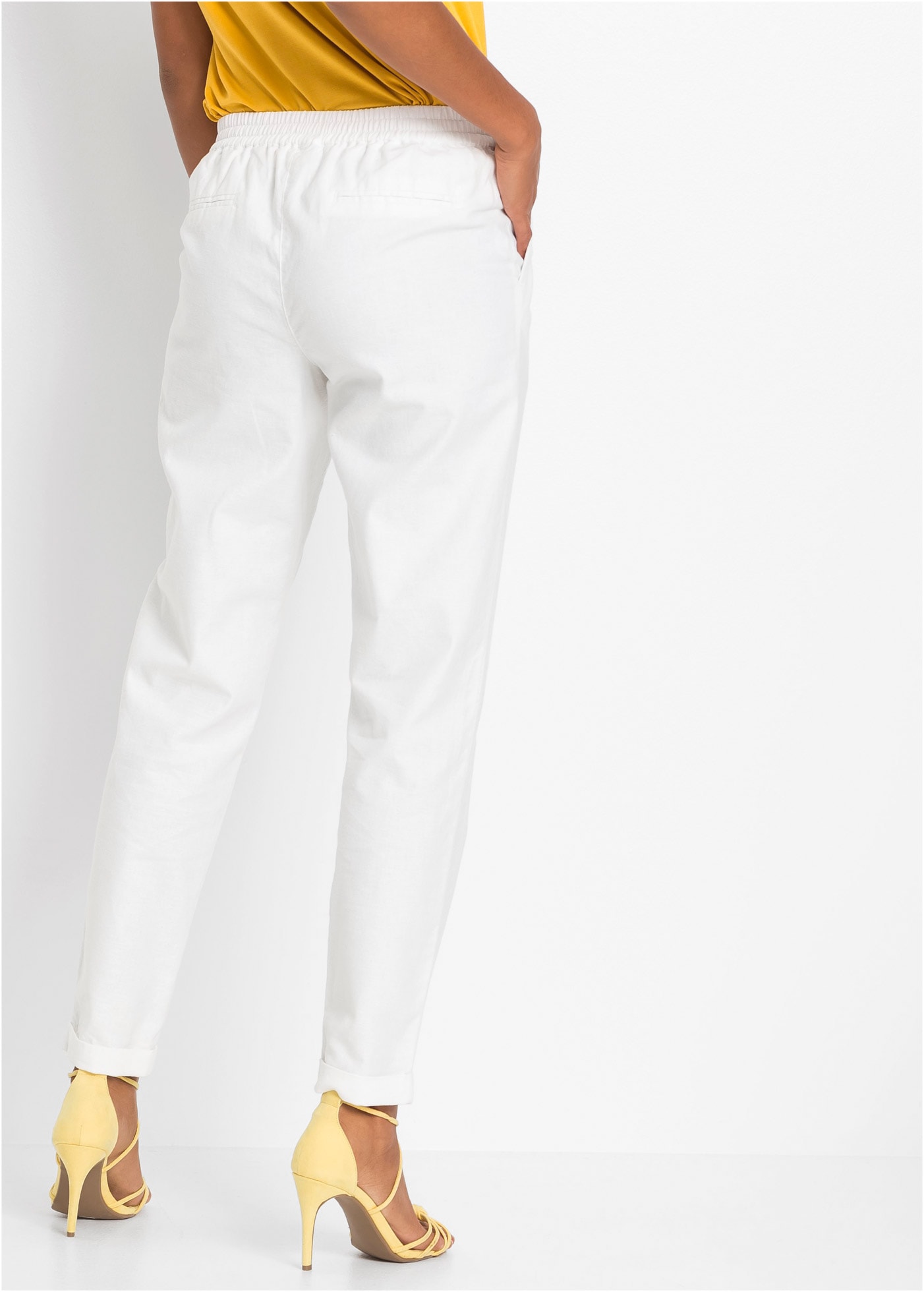 bonprix Leinenhose »Leinenhose«  aus Leinen und Baumwolle, Regular Fit, mit elastischem Gummibund