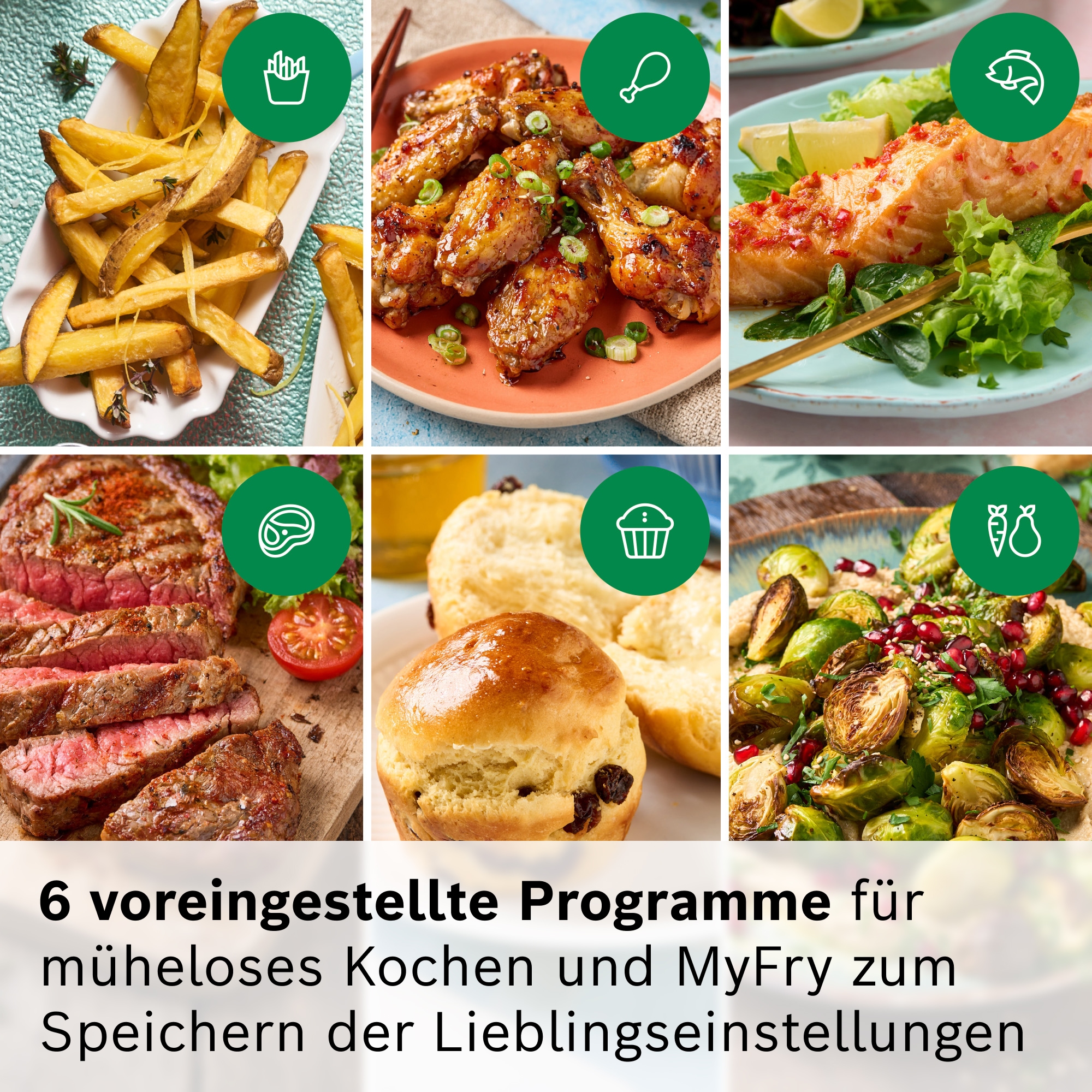 BOSCH Heißluftfritteuse »Serie 6 MAFD661B0, XXL Heißluftfritteuse, 12L, PFAS frei, Doppelkammer« 2800 W platzsparend, einfache Reinigung, weniger Fett, 6 Programme, schwarz