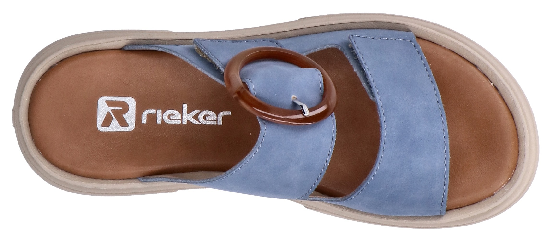 Rieker Pantolette  Sommerschuh, Hausschuh, Strandschuh mit Klettriemchen