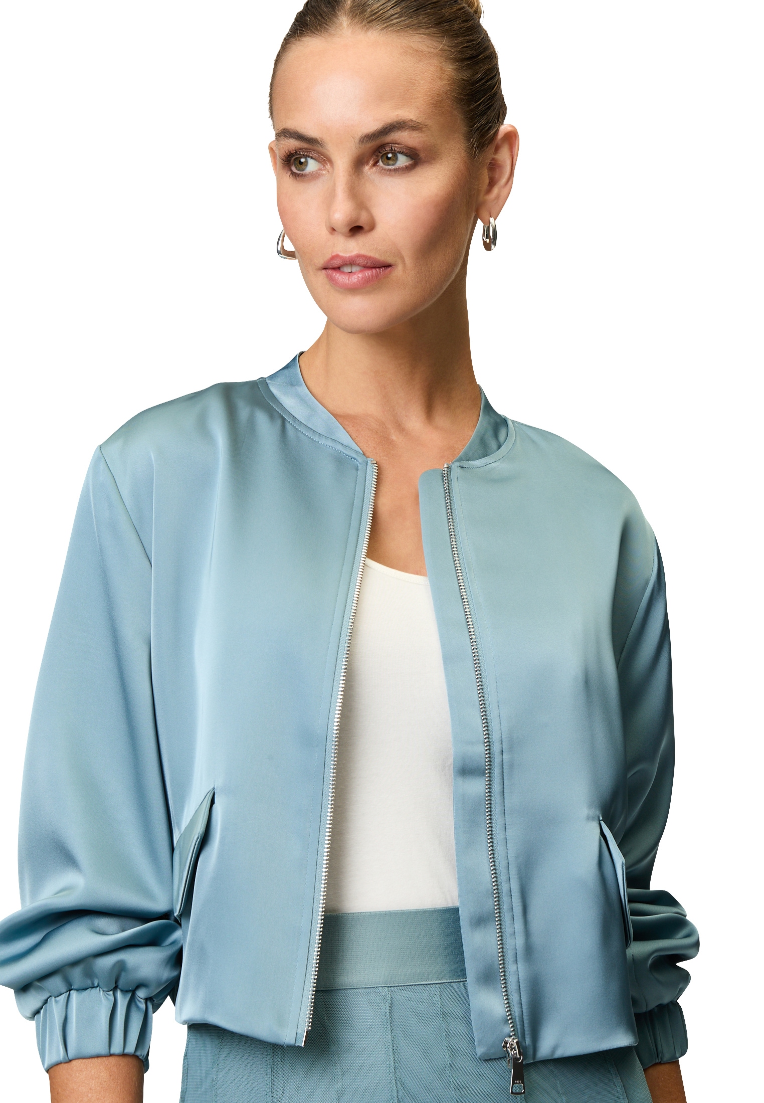 Zero Jackenblazer »Satin-Jacke mit Klappentaschen«