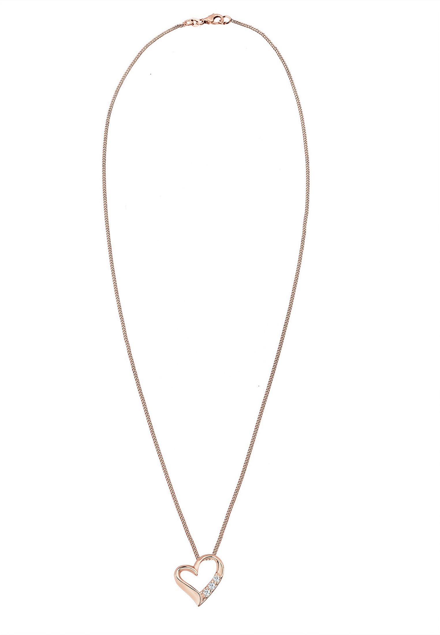 Elli DIAMONDS Silberkette »Halskette Herz Liebe Diamant (0.06 ct.) 925 Silber«