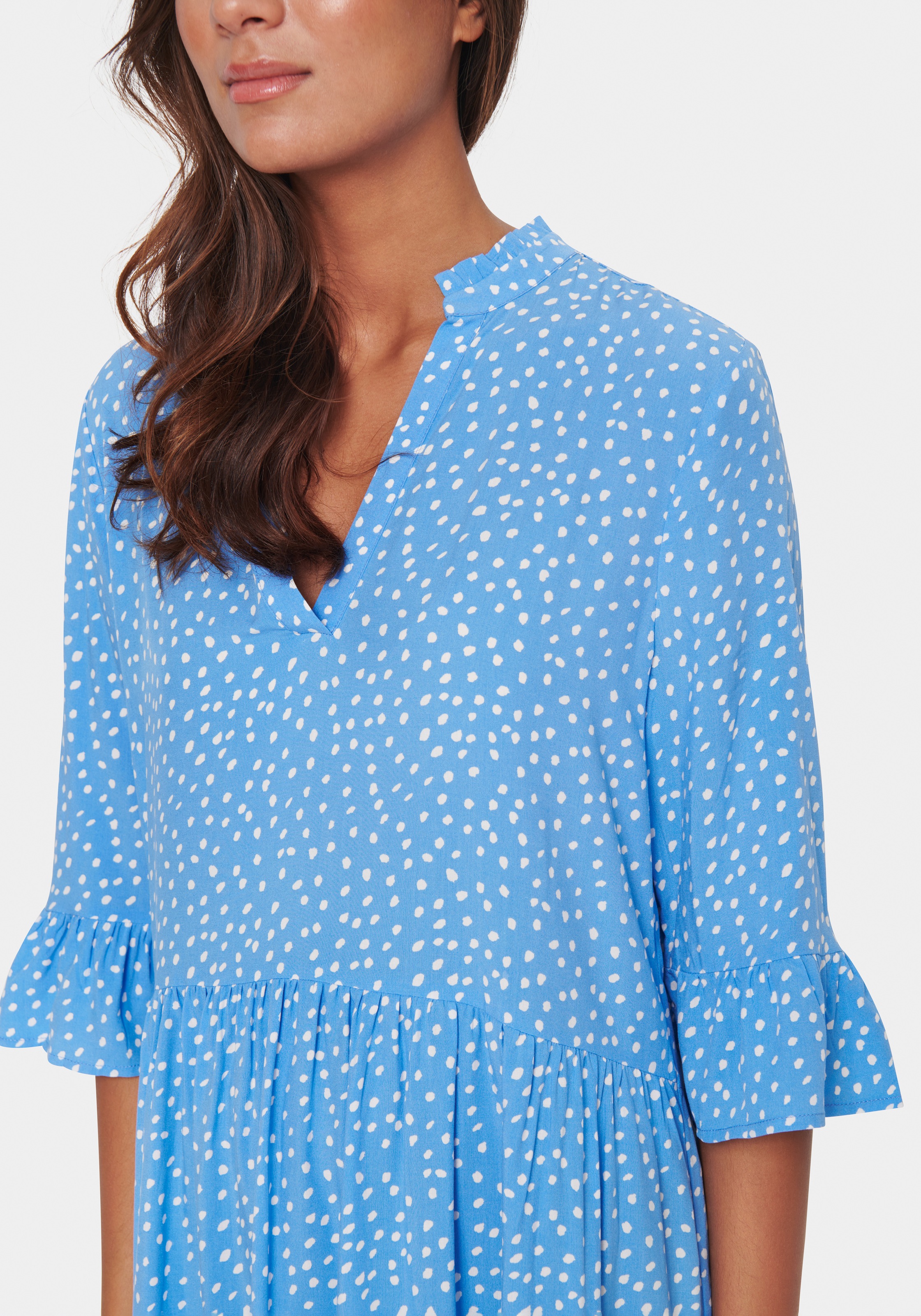 Saint Tropez Blusenkleid »EdaSZ Dress«, mit Volant und 3/4 Ärmel