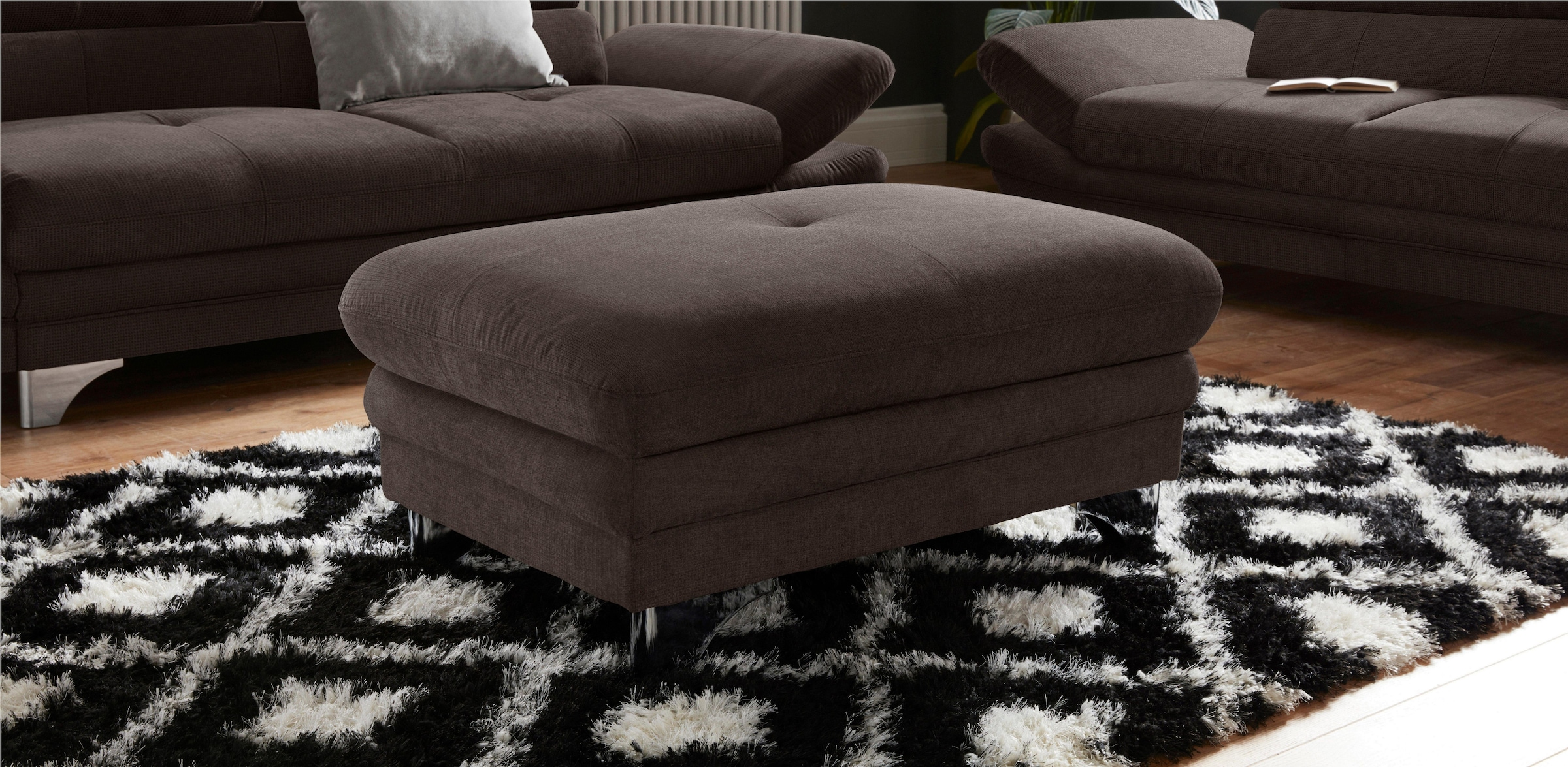 COTTA Polstergarnitur »Enterprise L-Form«, (Set), Set bestehend aus: Ecksofa mit Arm- & Kopfteilverstellung & Hocker