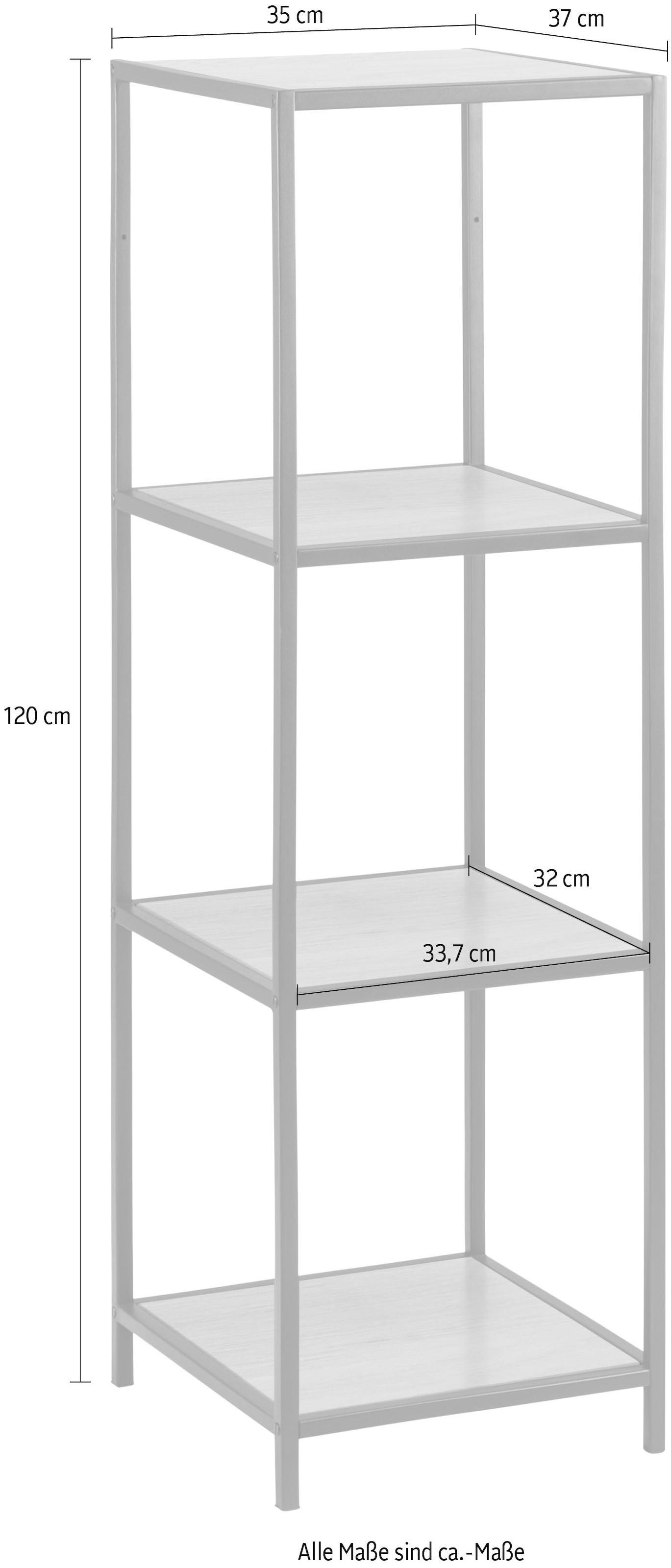 ACTONA GROUP Bücherregal, Metallgestell im Industrie-Look, 3 Einlegeböden, weitere Variationen