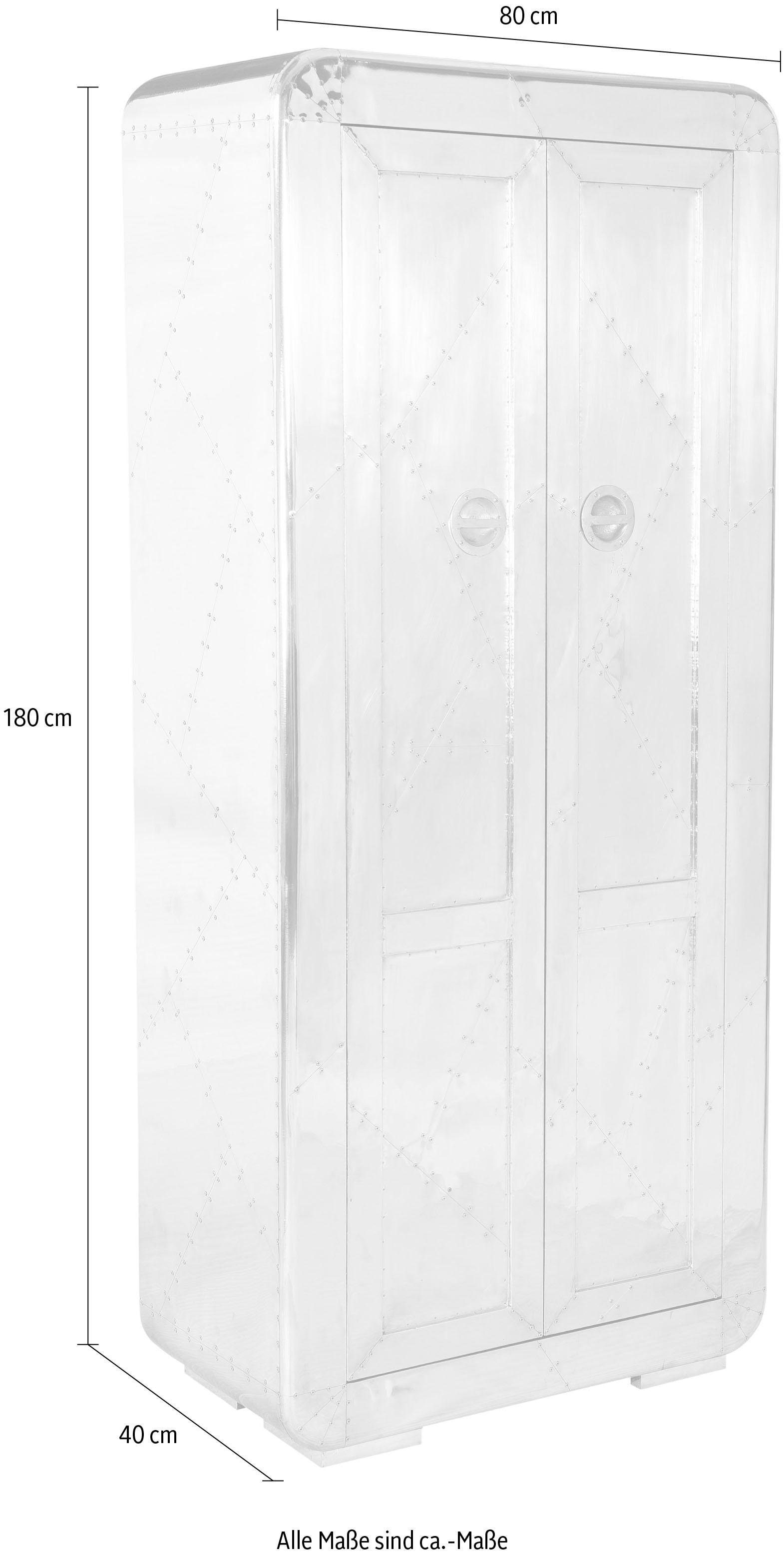 SIT Garderobenschrank »Flurschrank Airman – Flurschrank Silber« Flurschrank in moderner Flugzeugoptik