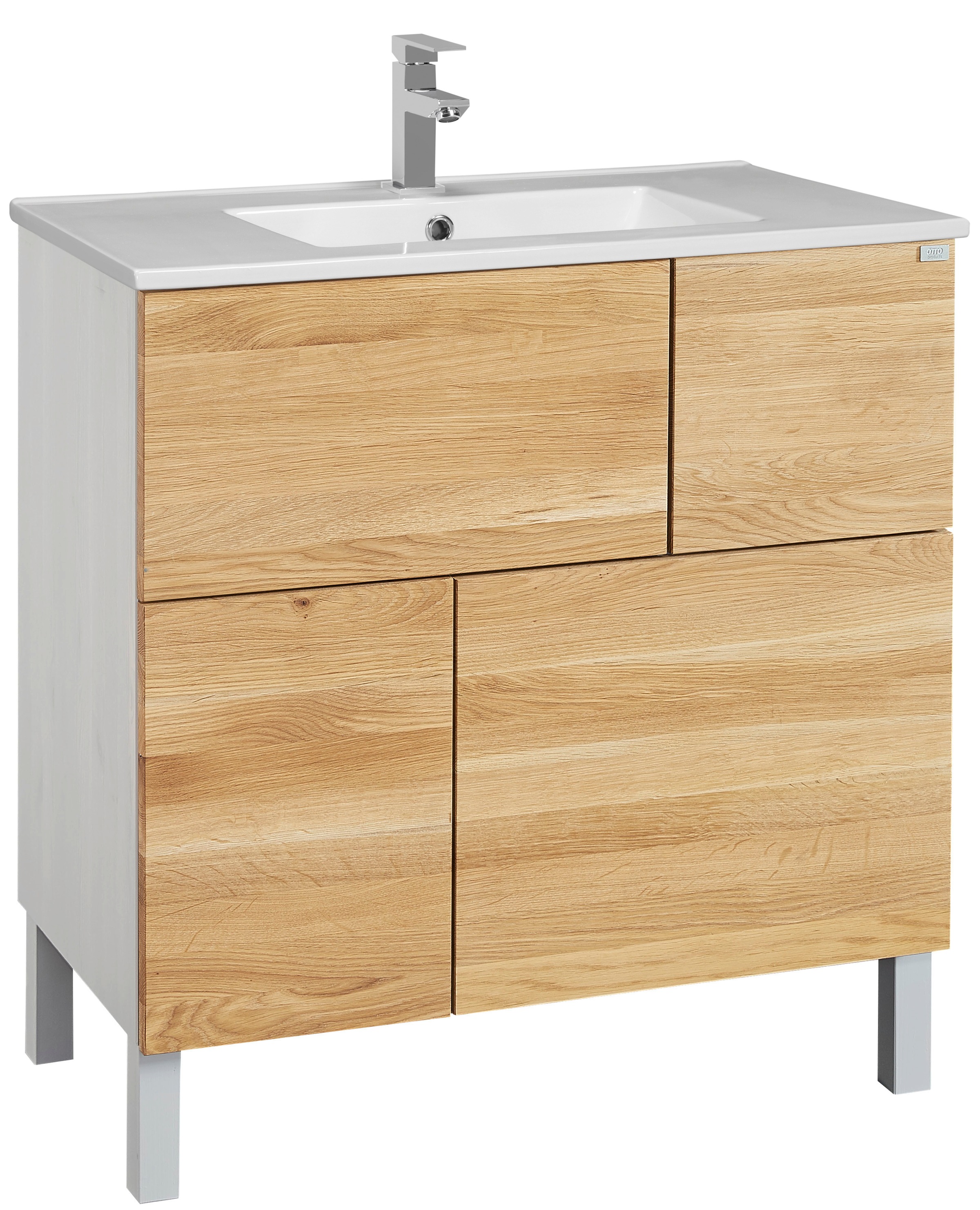 OTTO products Waschtisch »Miko«, Badmöbel in Breite 81 cm, FSC®-zertifiziertes Massivholz