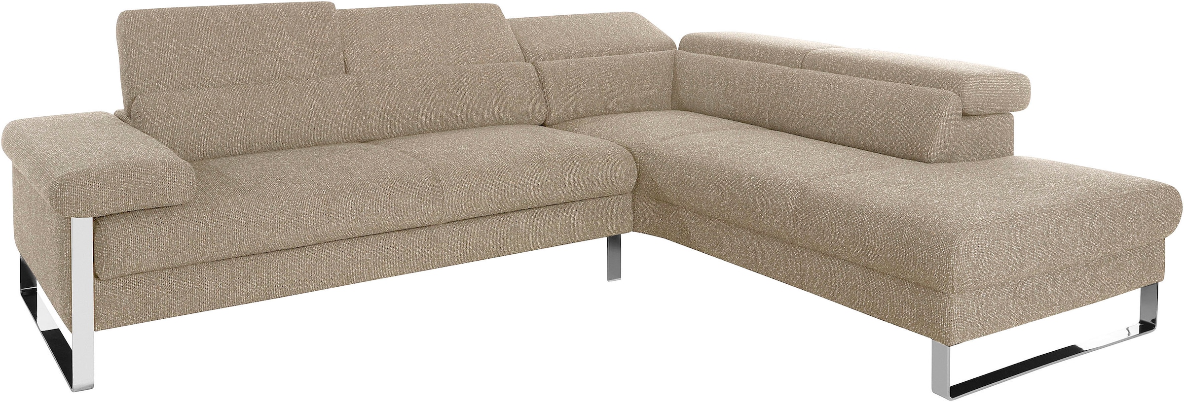 W.SCHILLIG Ecksofa »finn, toller Sitzkomfort, L-Form, hochwertige Verarbeitungsdetails«, German Design Award 2016, Fußgestell Chrom glänzend, Breite 281 cm