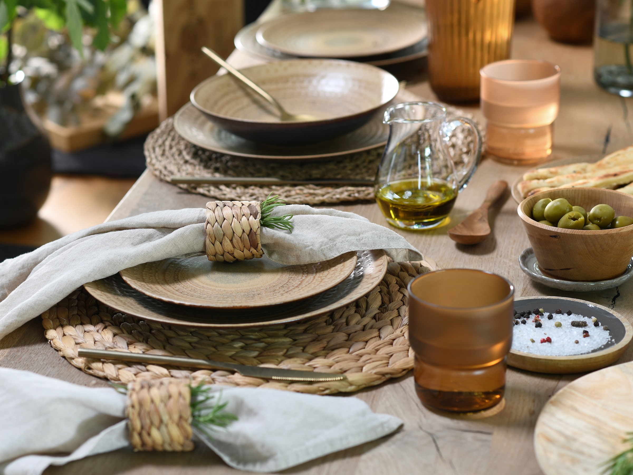 CreaTable Teller-Set »Neapel, Tellerset 16-tlg.« Edles Tellerset, Vulkanoptik