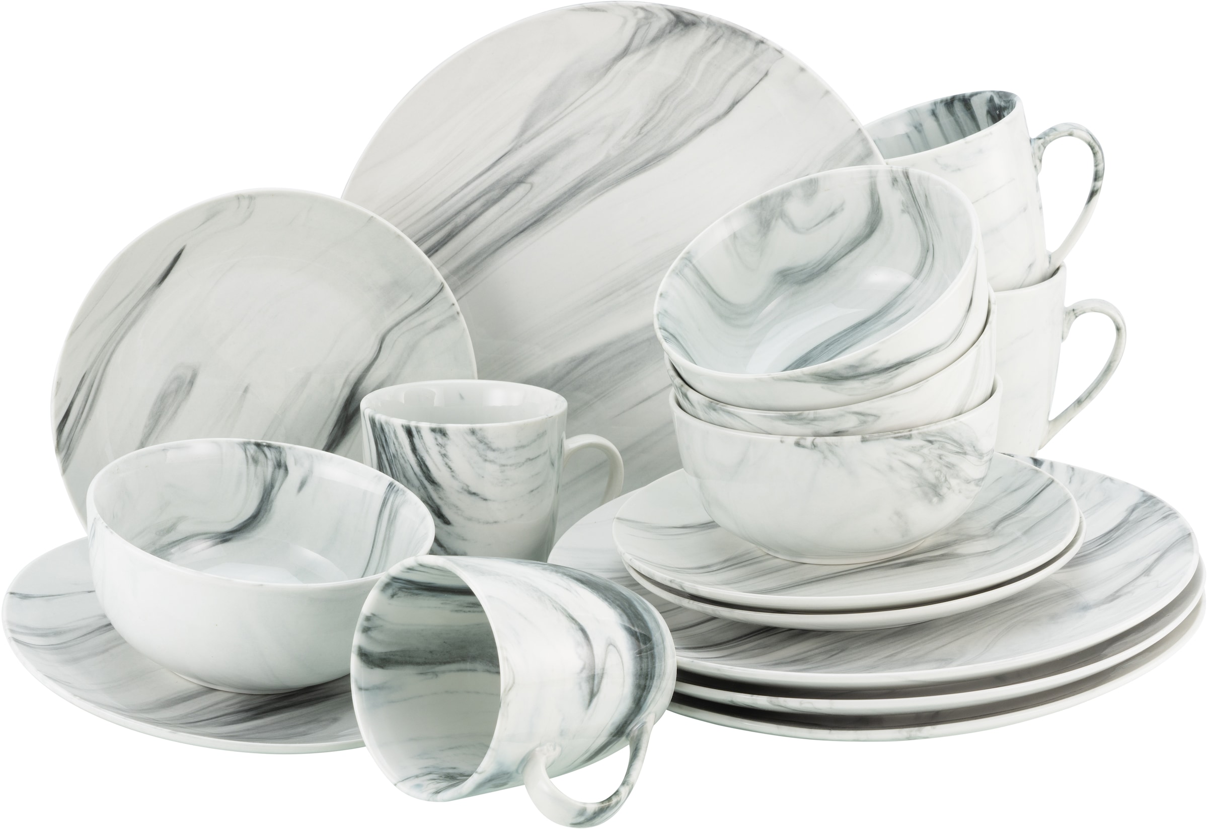 CreaTable Kombiservice »Marmor«, (Set, 16 tlg.), tolle Optik