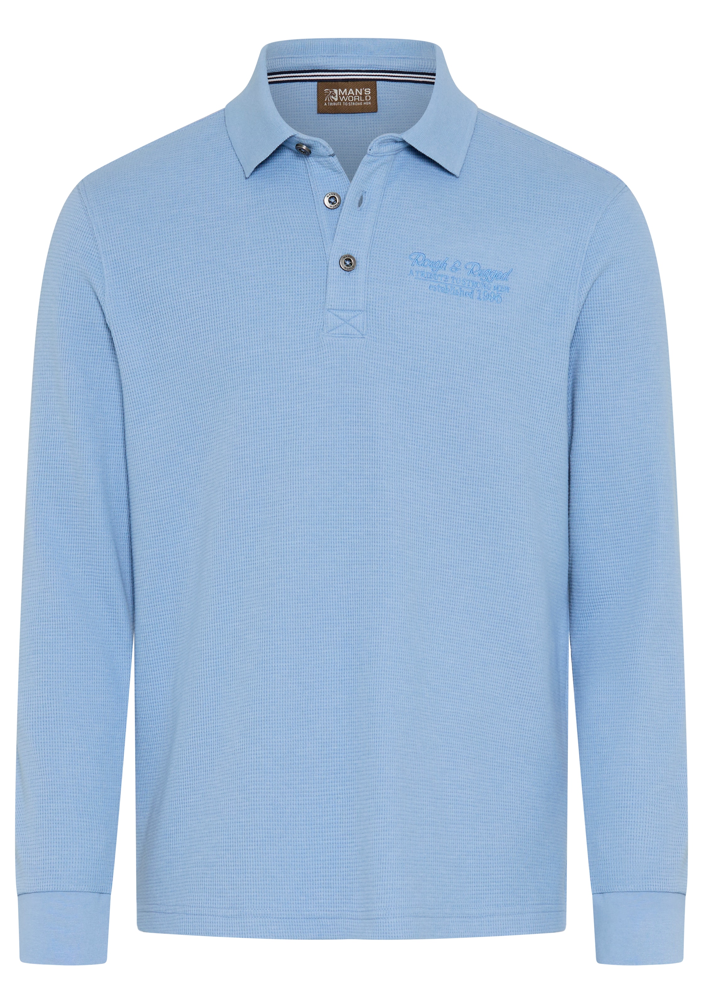 Man's World Poloshirt normale Passform, mit Langarm, klassischer Stil