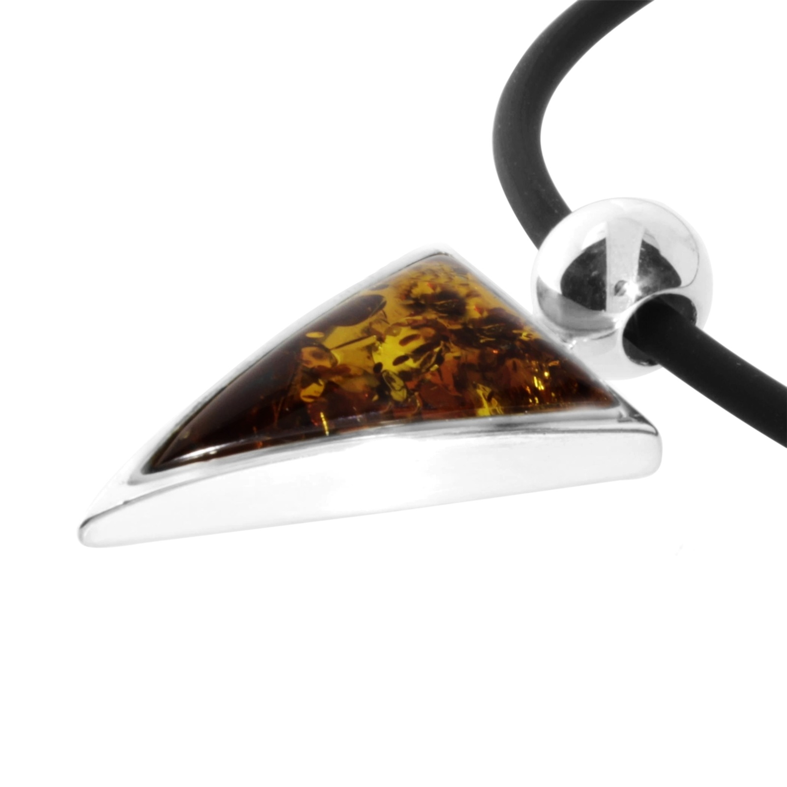 OSTSEE-SCHMUCK Kette mit Anhänger »- Classic 39 x 22 mm - Kautschukreif - Silber 925/000 - Bernstein«