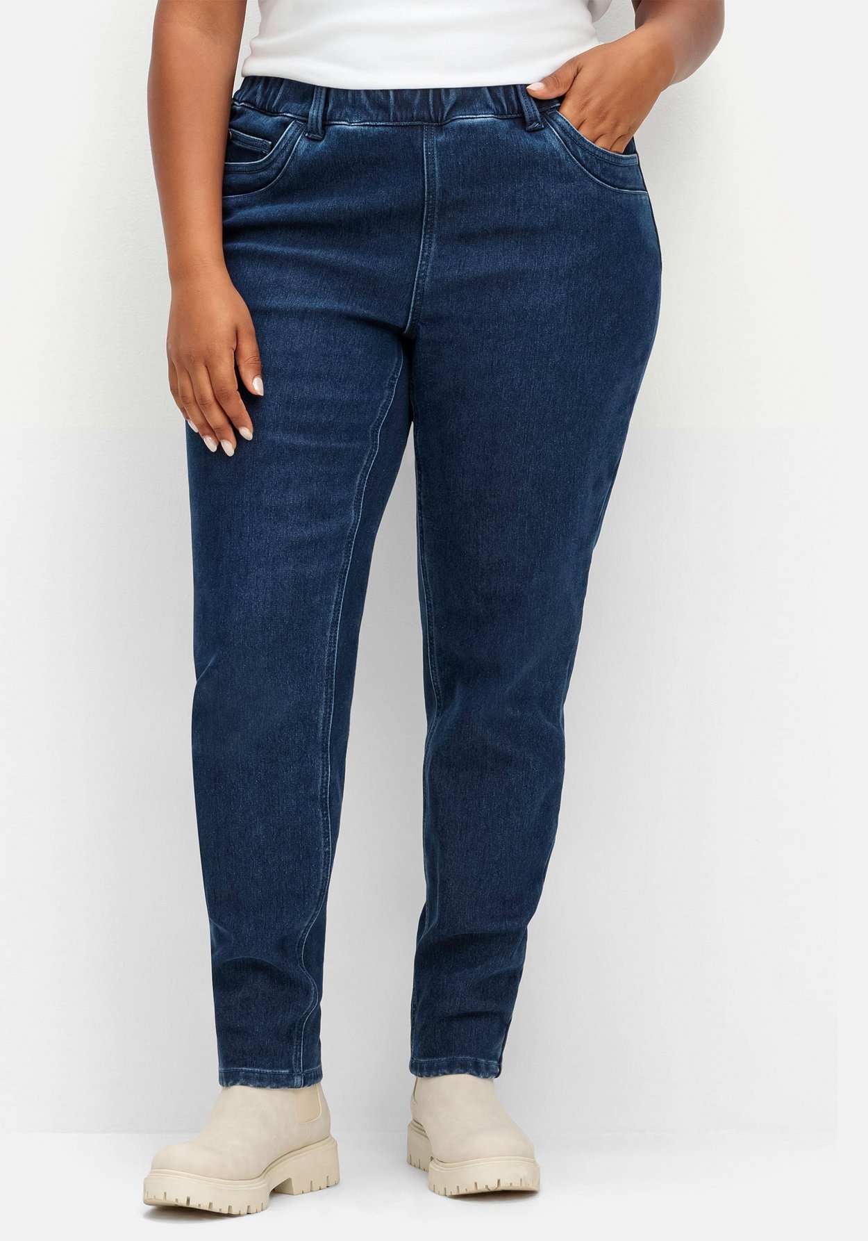 Sheego Stretch-Jeans »Skinny Thermojeans mit Schlupfbund und Fleece-Innenseite«