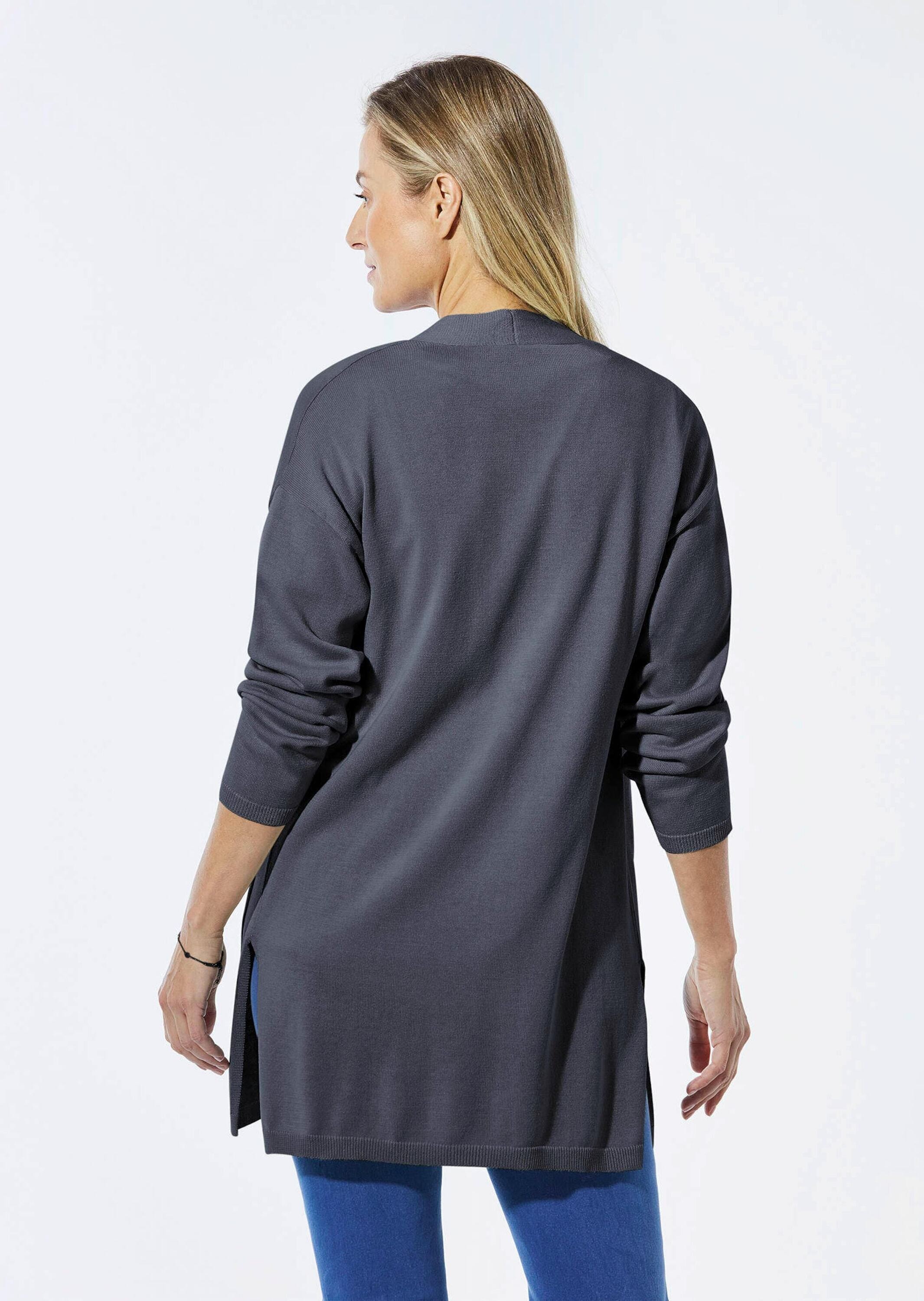 GOLDNER Strickjacke »Longstrickjacke Longstrickjacke mit aufgesetzten Taschen«