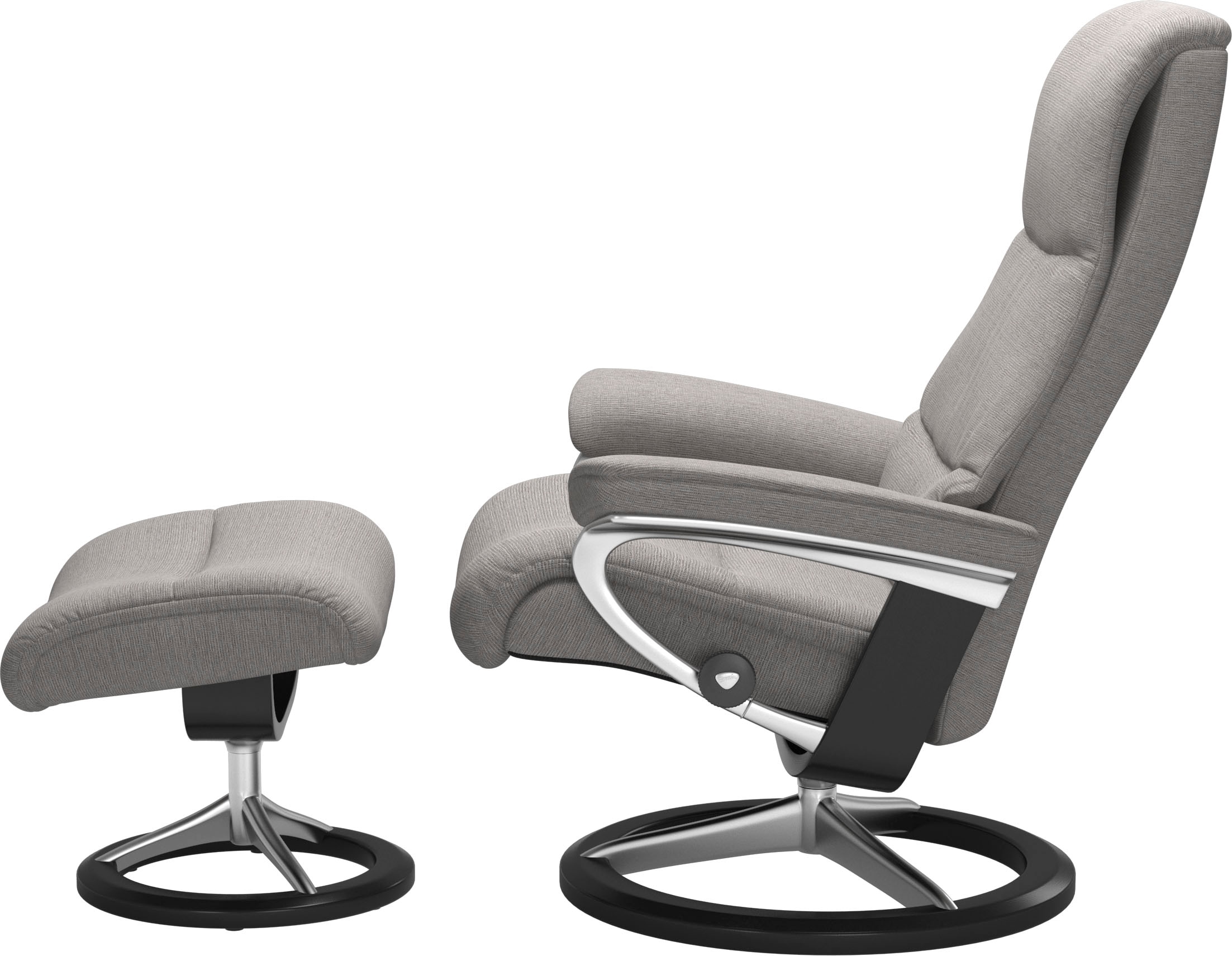 Stressless® Relaxsessel »View«, (Set, Relaxsessel mit Hocker), mit Signature Base, Größe M,Gestell Schwarz