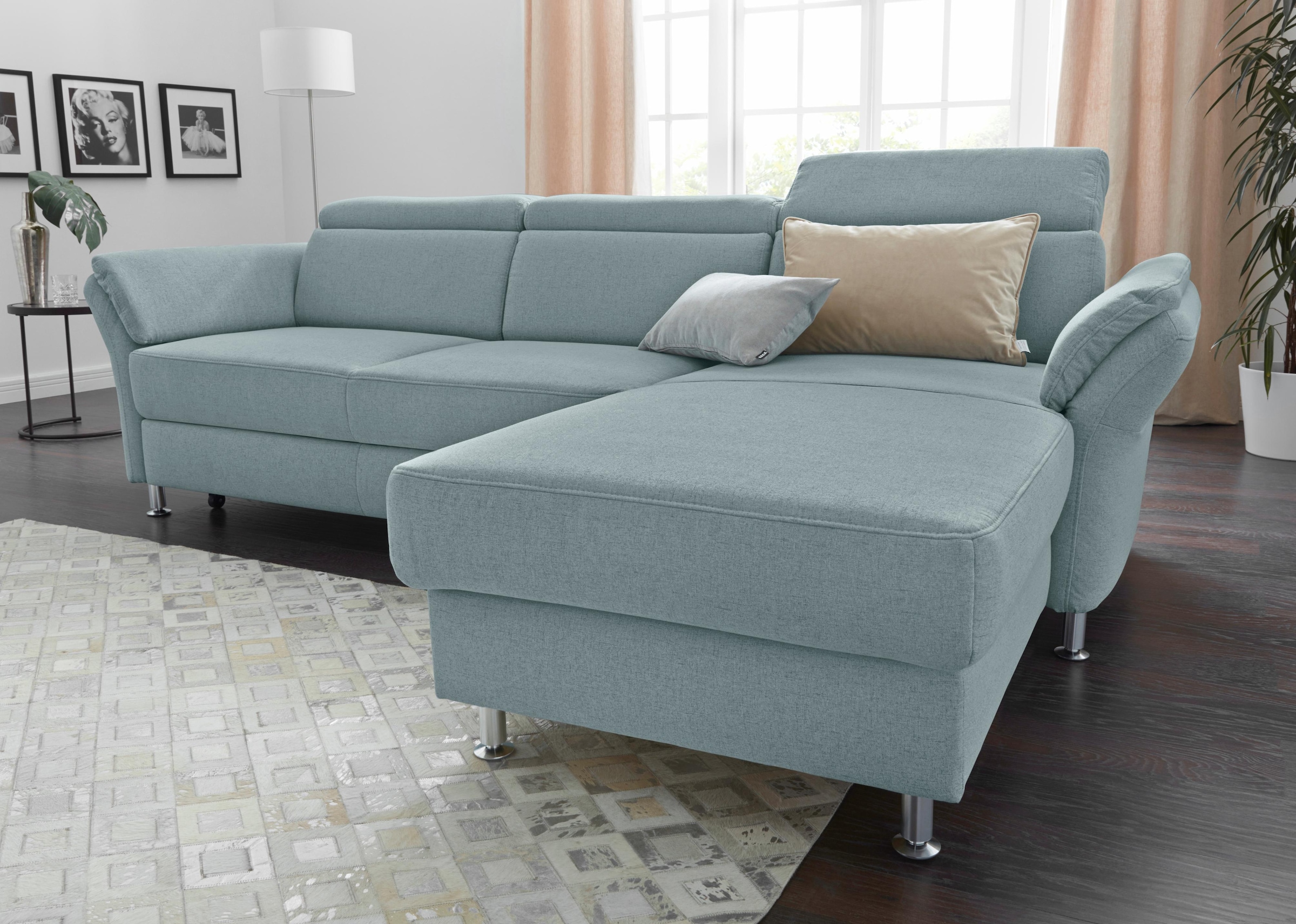 sit&more Ecksofa »Avignon L-Form« Kopfteilverstellung, wahlweise mit Schlaffunktion und Bettkasten